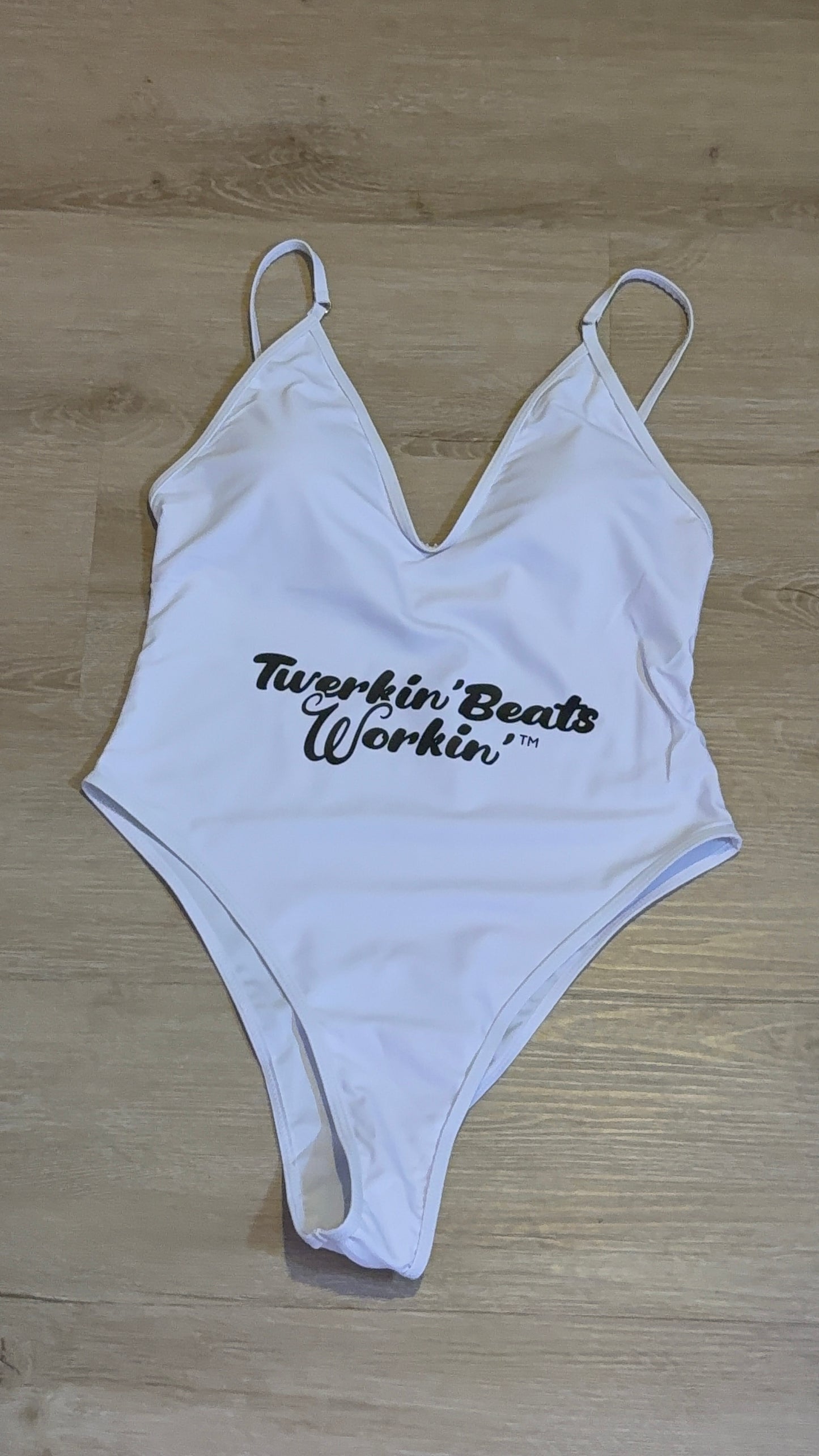 White Twerkin’ Beats Workin’ logo design one piece