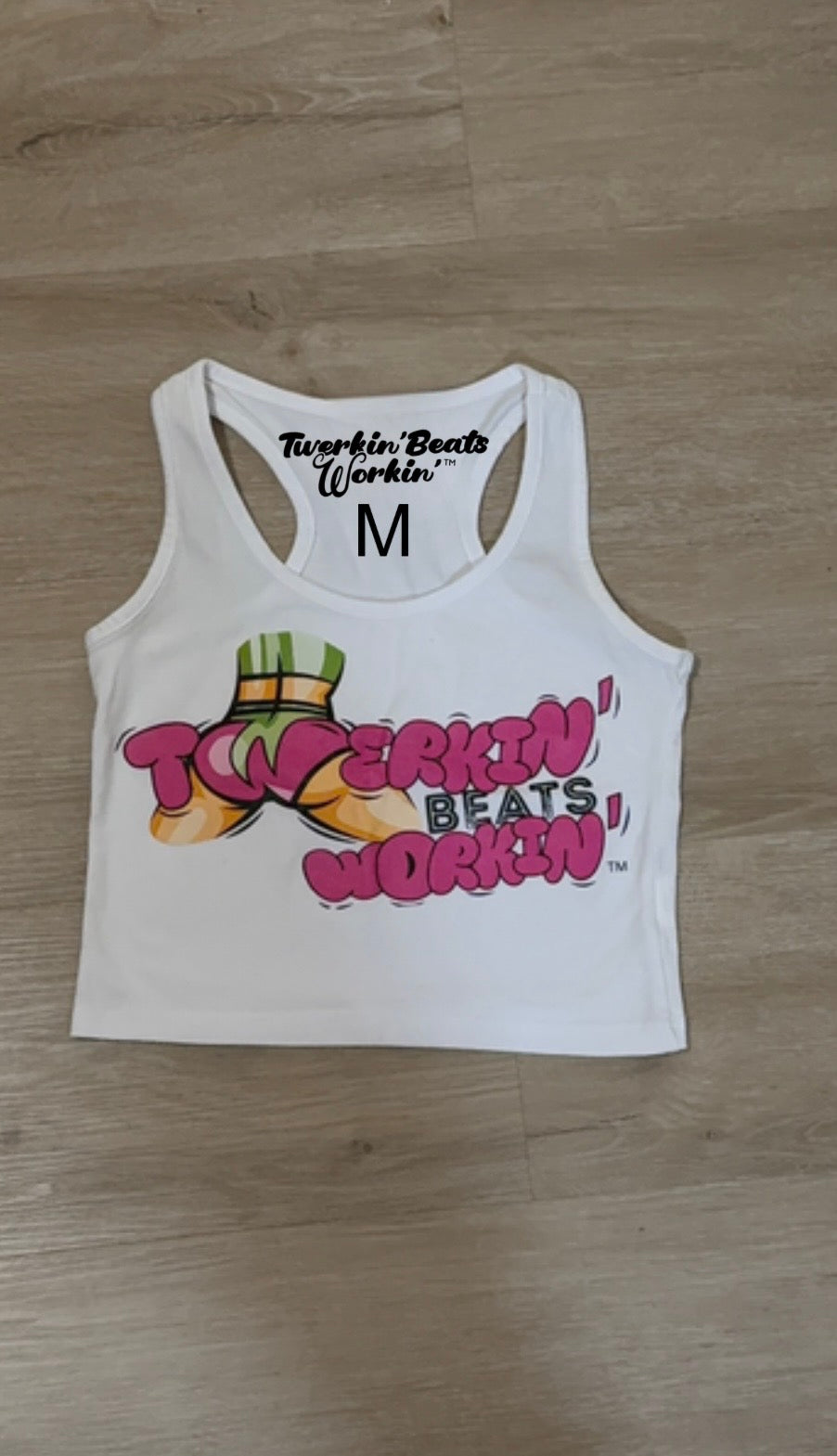 Pink & green tbw front of tank/ glitter Tbw back of tank