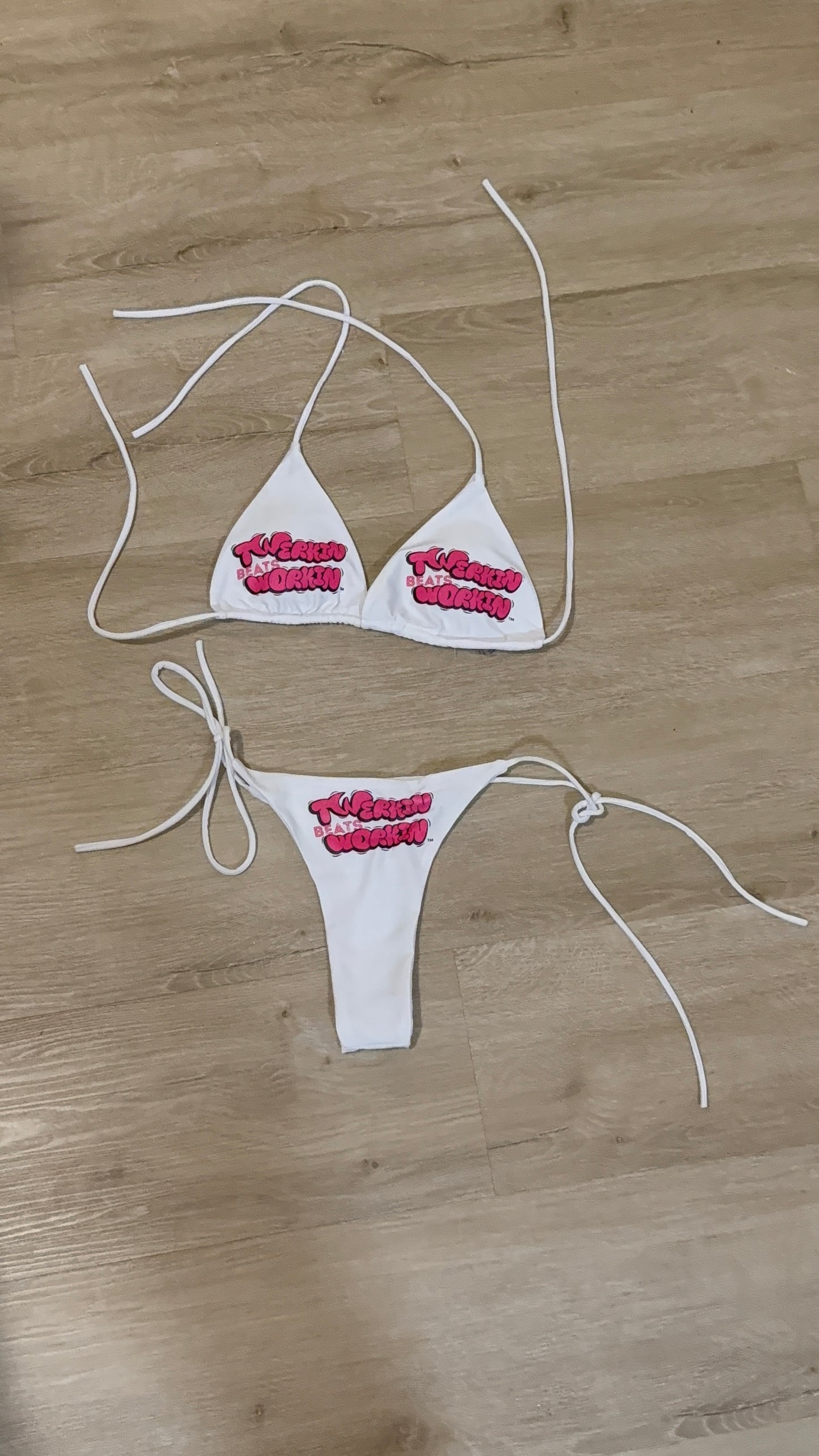 Hot pink & black TBW booty designed thong string Bikini
