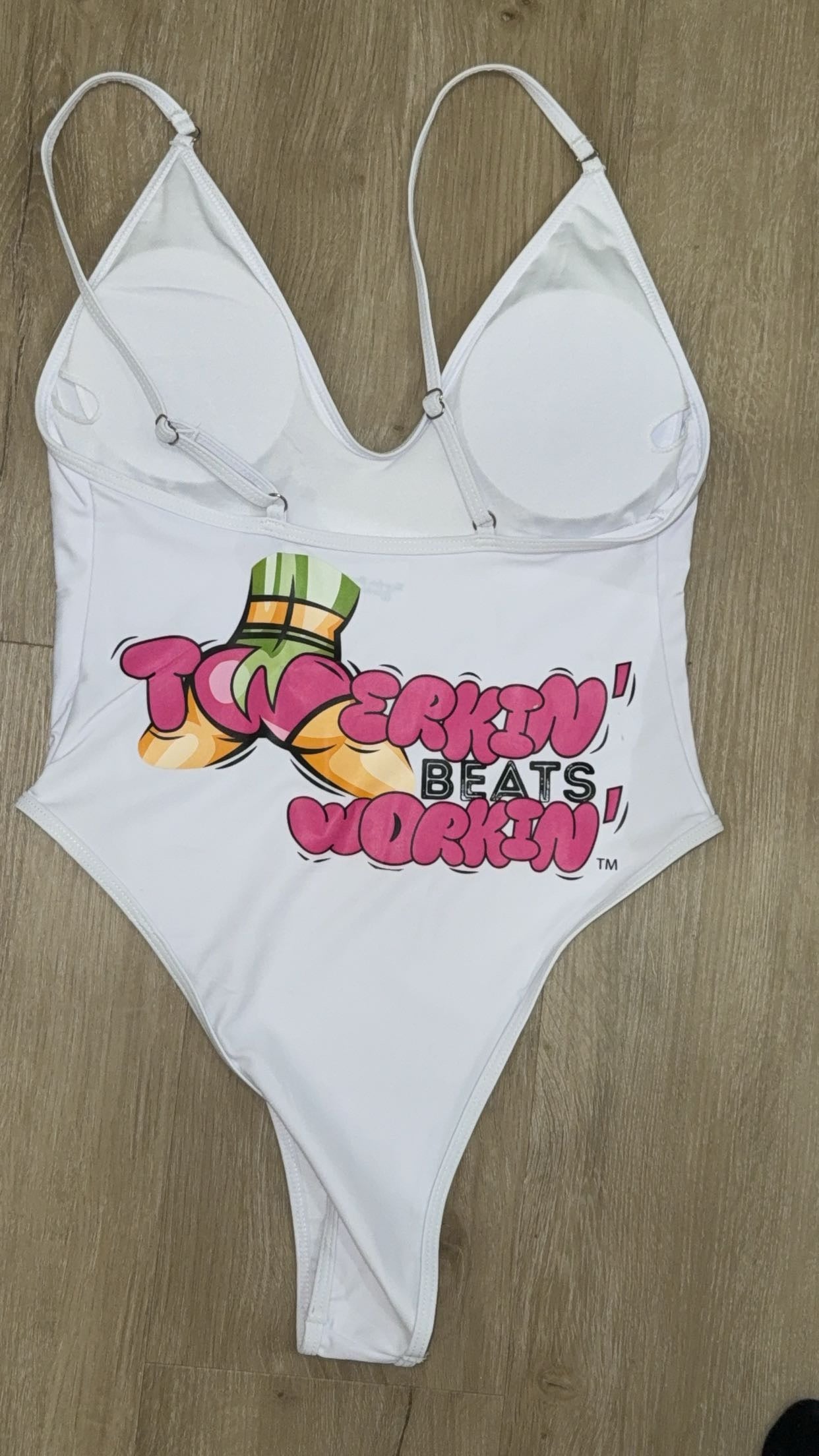 Pink and green TBW designed one piece