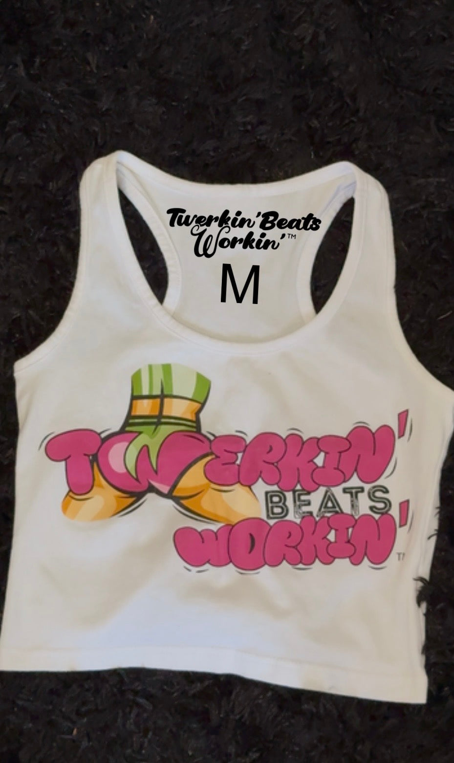 Pink & green tbw front of tank/ glitter Tbw back of tank