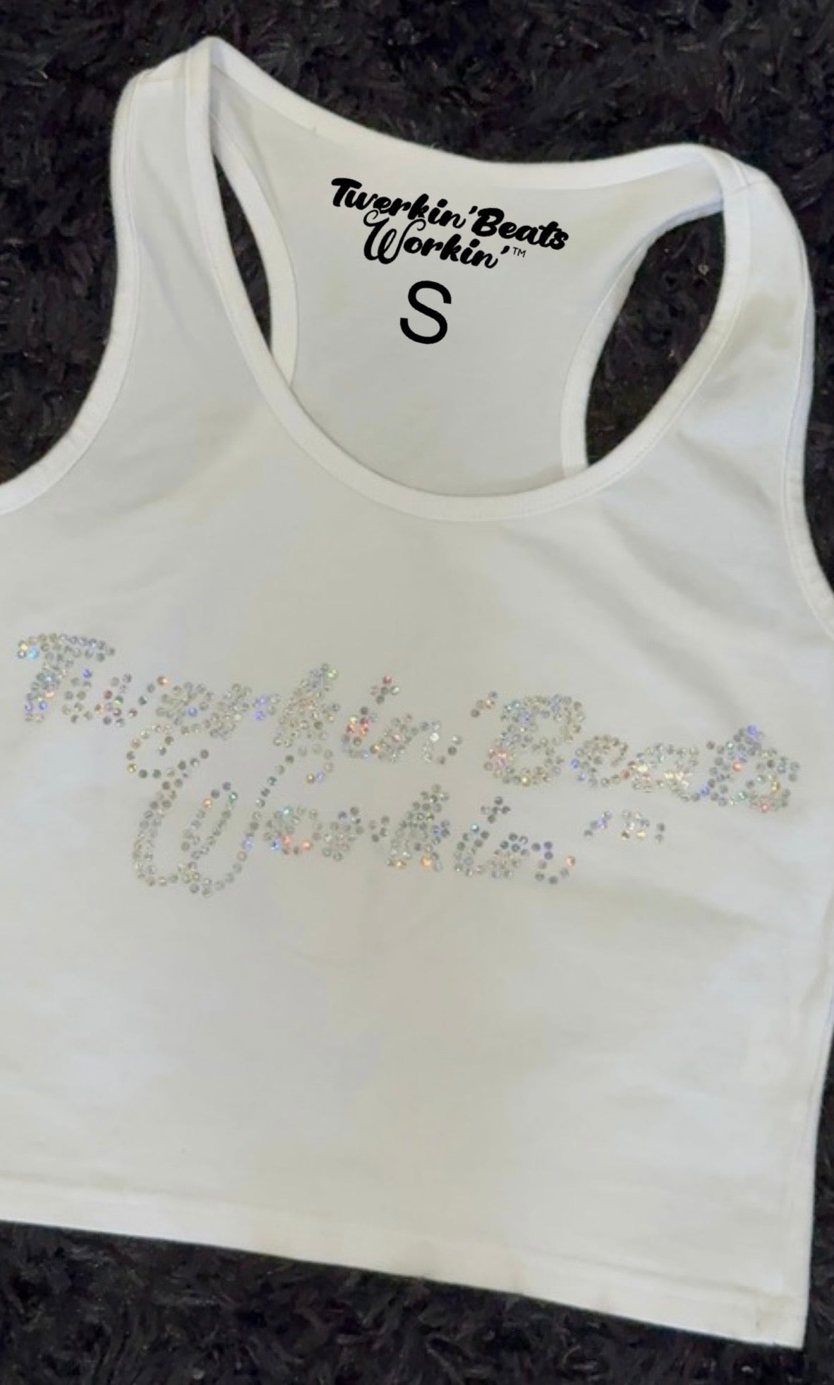 Glitter TBW on front of tank/ orange & green TBW on back of tank