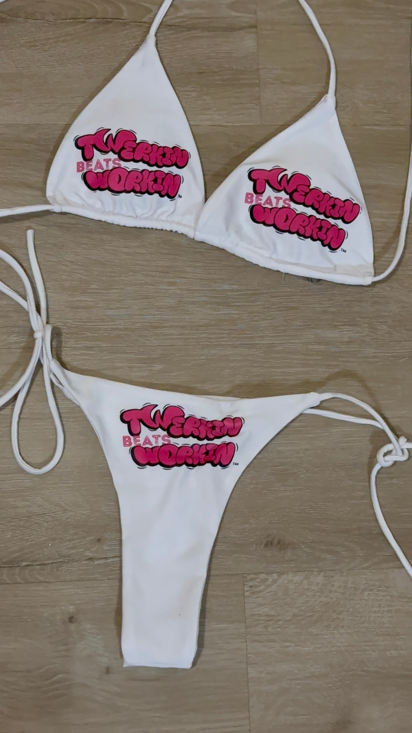 Hot pink & black TBW booty designed thong string Bikini