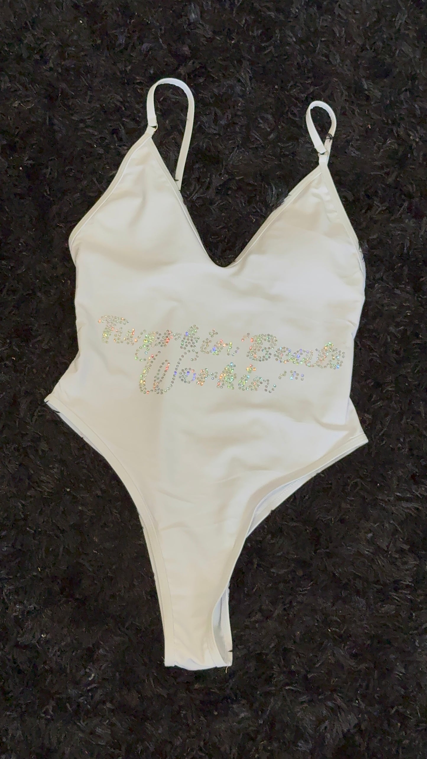 Purple and green booty designed Twerkin’ Beats Workin’ one piece