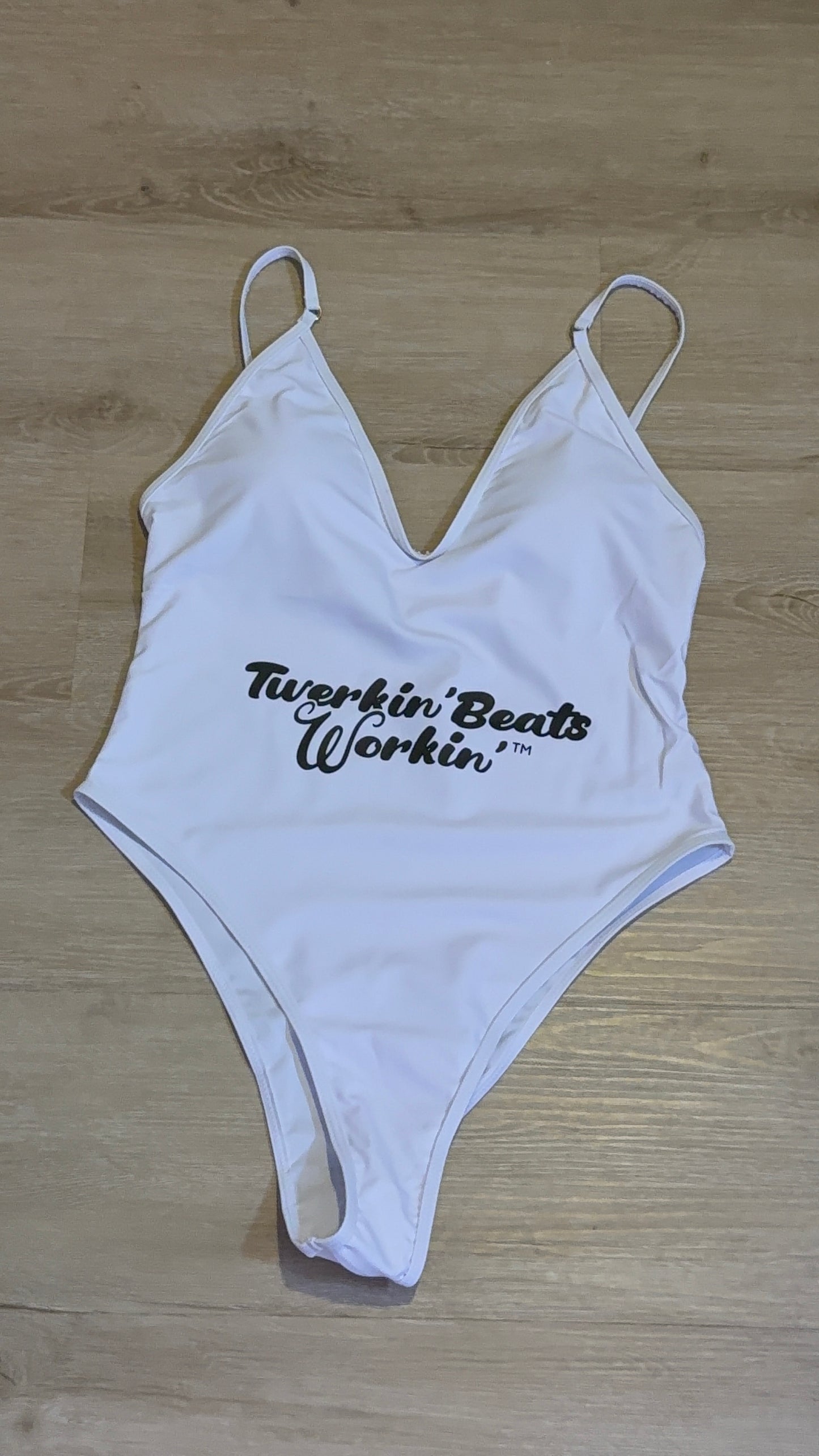 White Twerkin’ Beats Workin’ logo design one piece