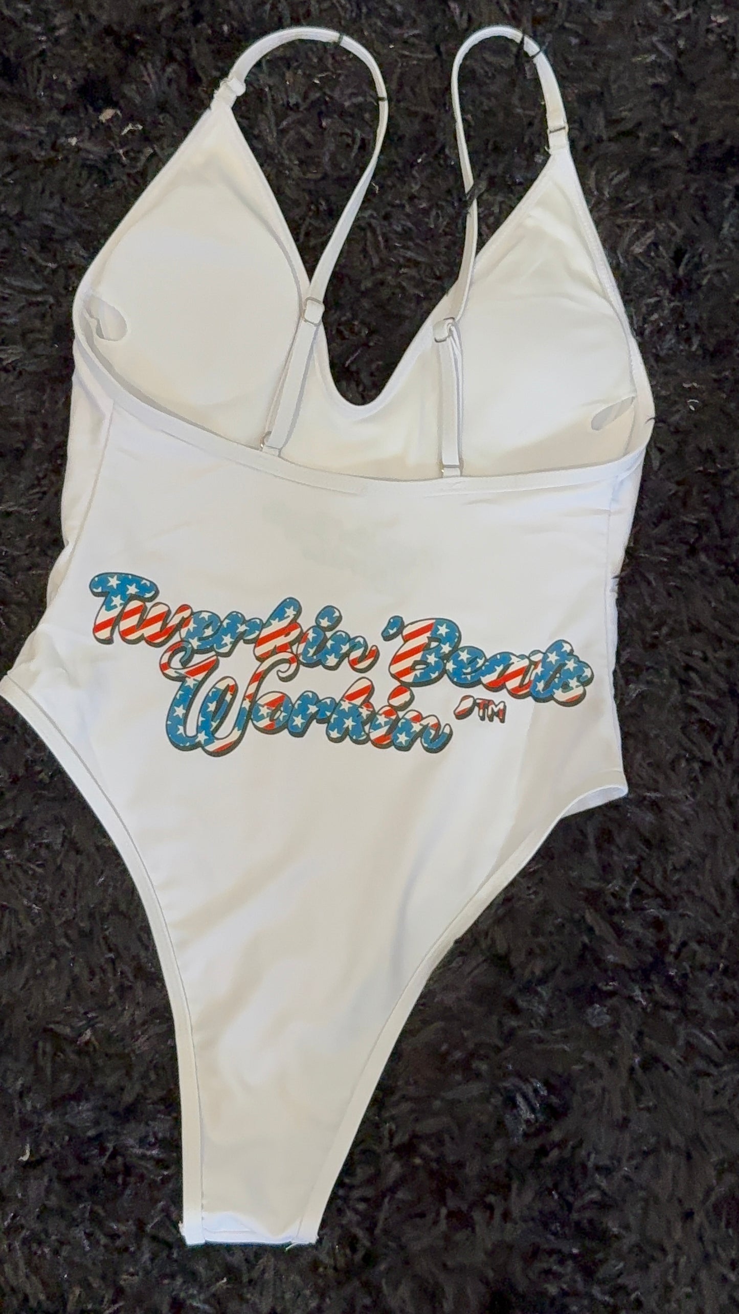 Make America Twerk Again on front of one piece