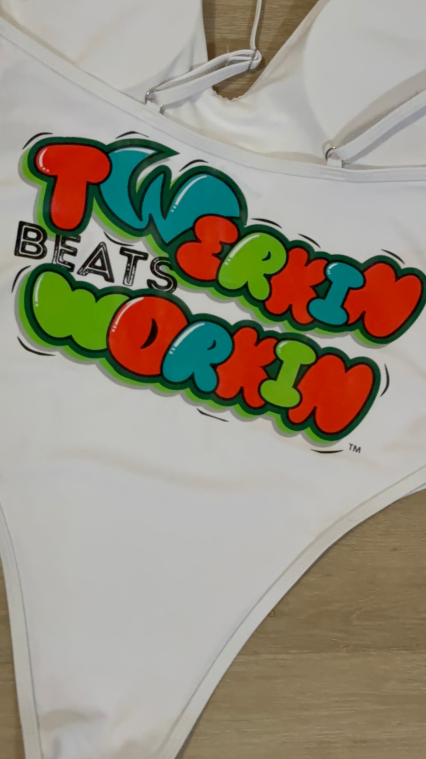 Orange, blue & green TBW designed one piece