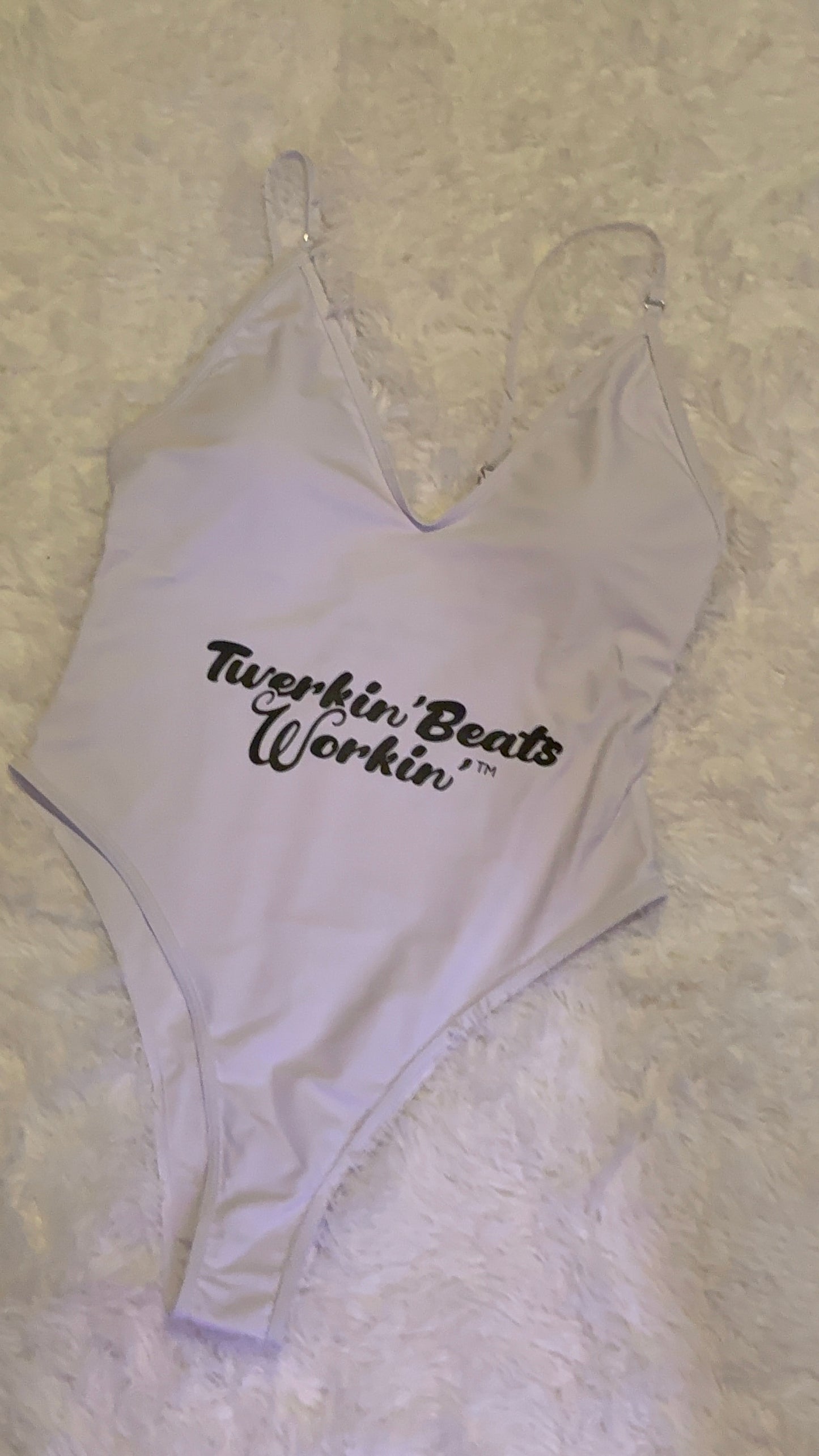 White Twerkin’ Beats Workin’ logo design one piece