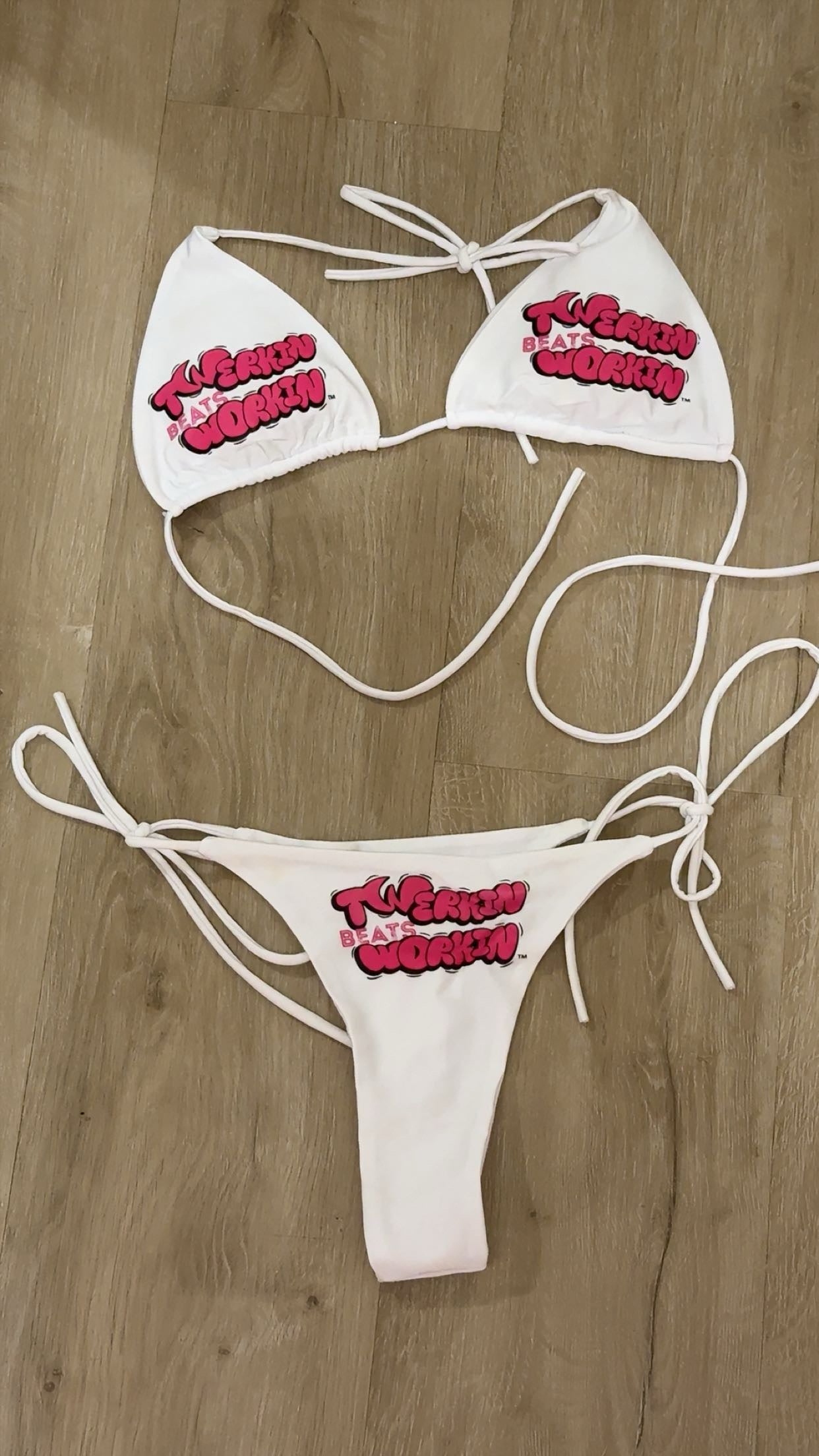 Hot pink & black TBW booty designed thong string Bikini