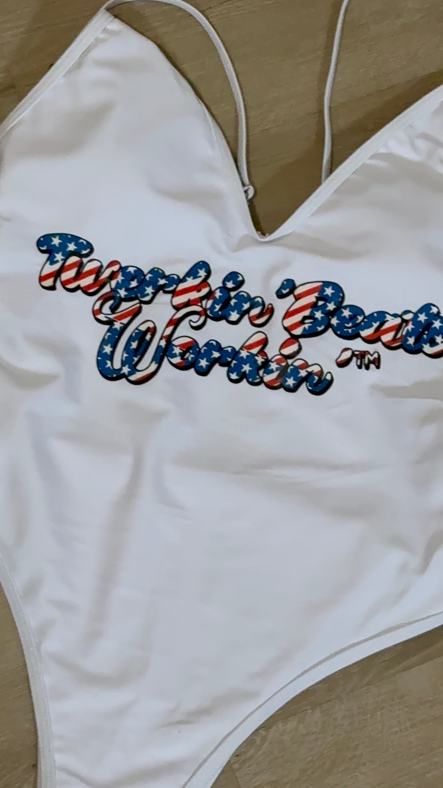 Make America Twerk Again design on Back onepiece