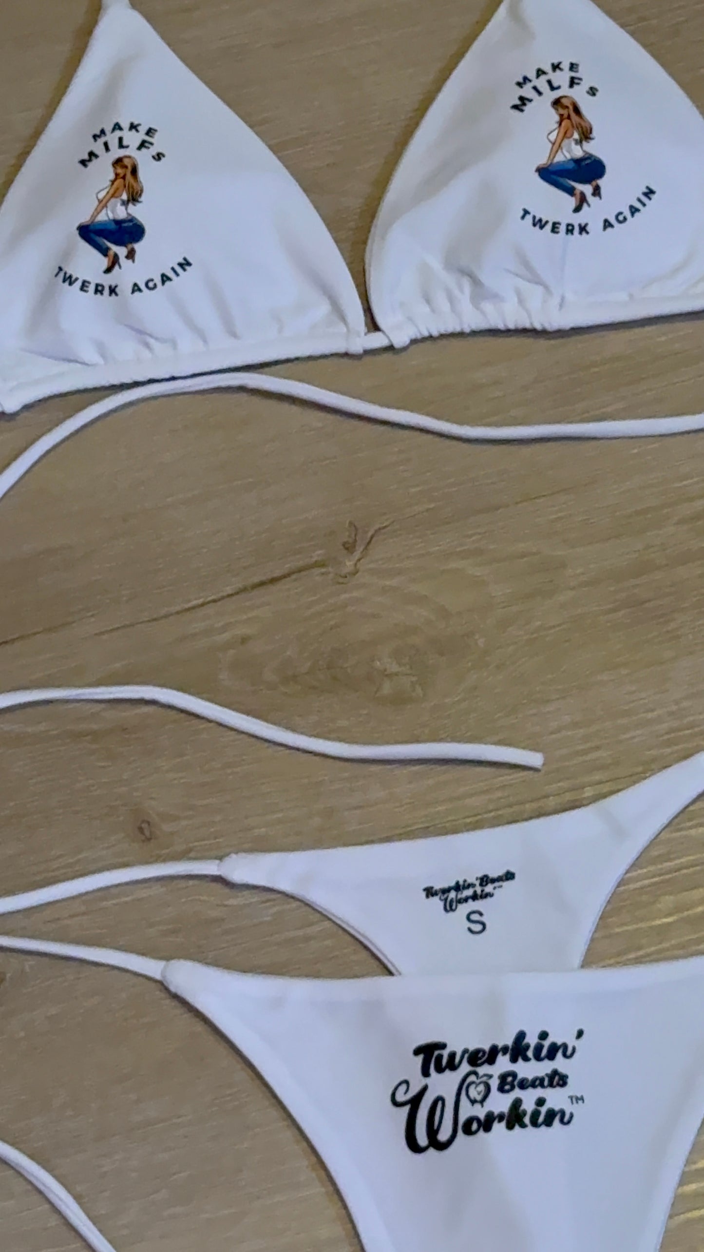 Make MILFs twerk again Twerkin’ Beats Workin’ designed bikini