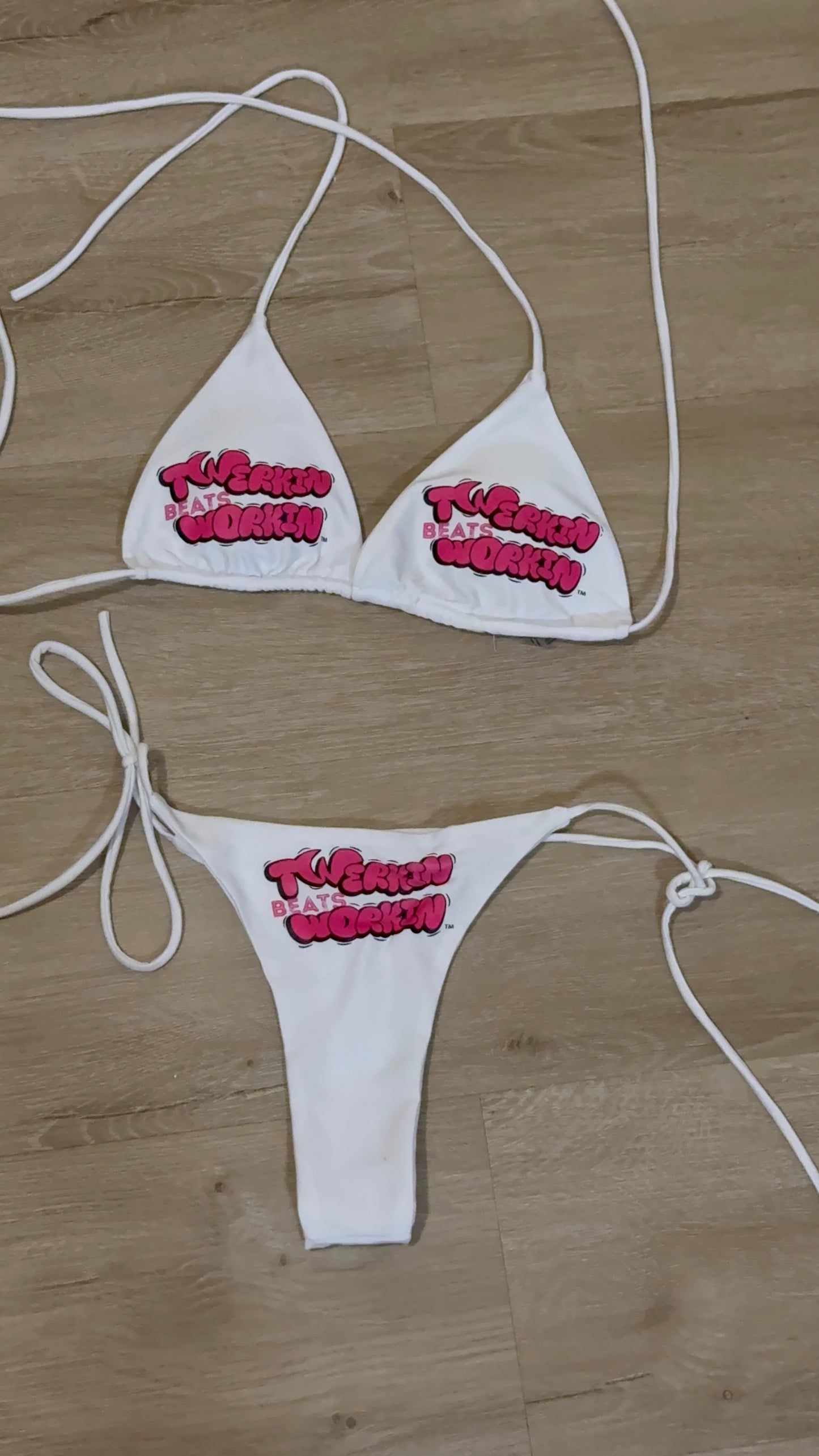 Hot pink & black TBW booty designed thong string Bikini
