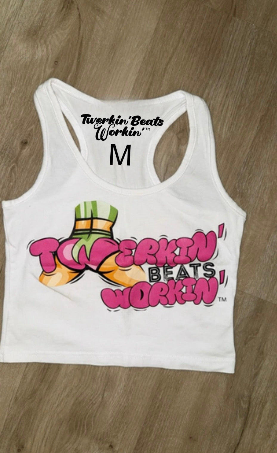 Pink & green tbw front of tank/ glitter Tbw back of tank