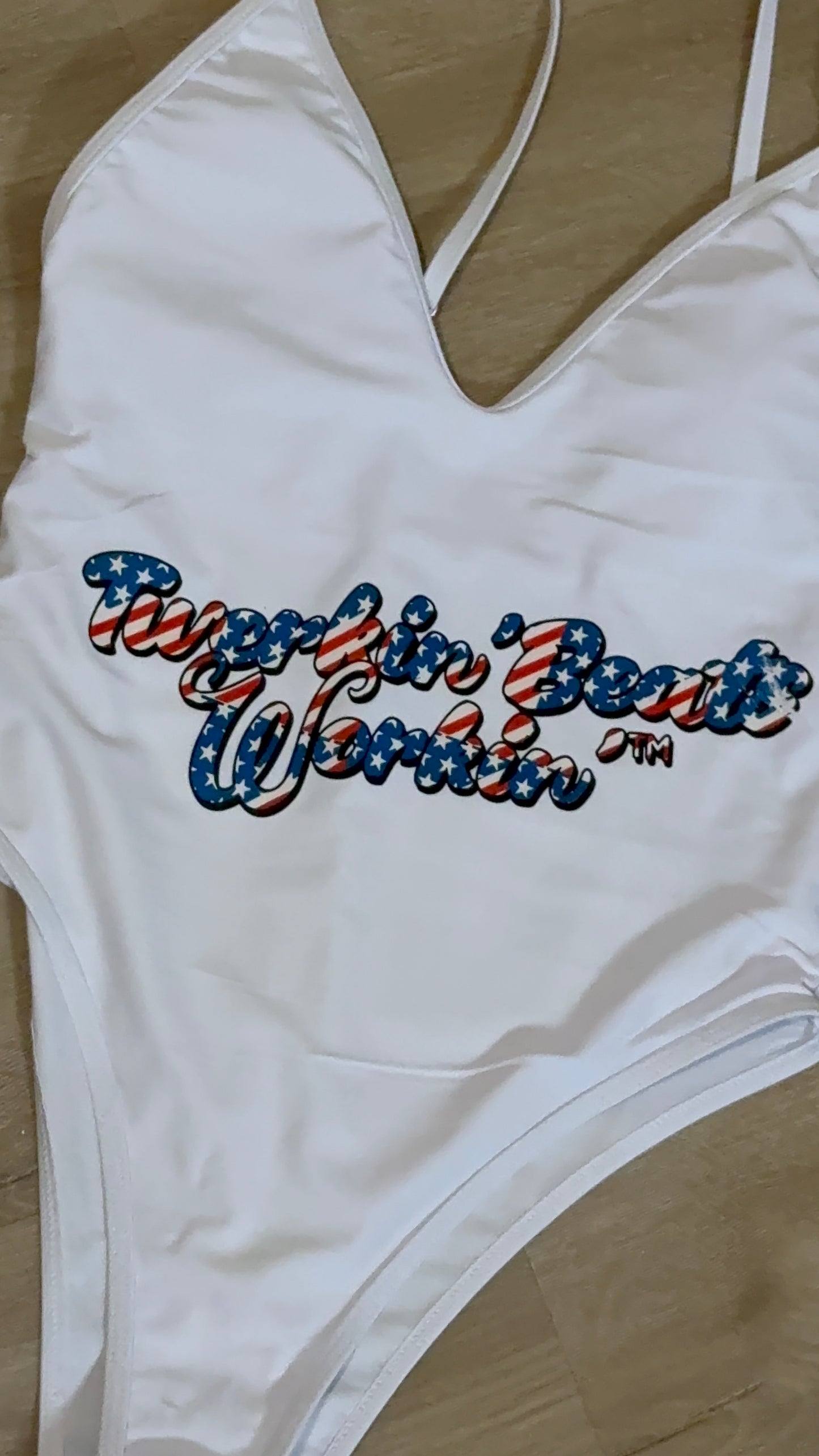 Make America Twerk Again design on Back onepiece