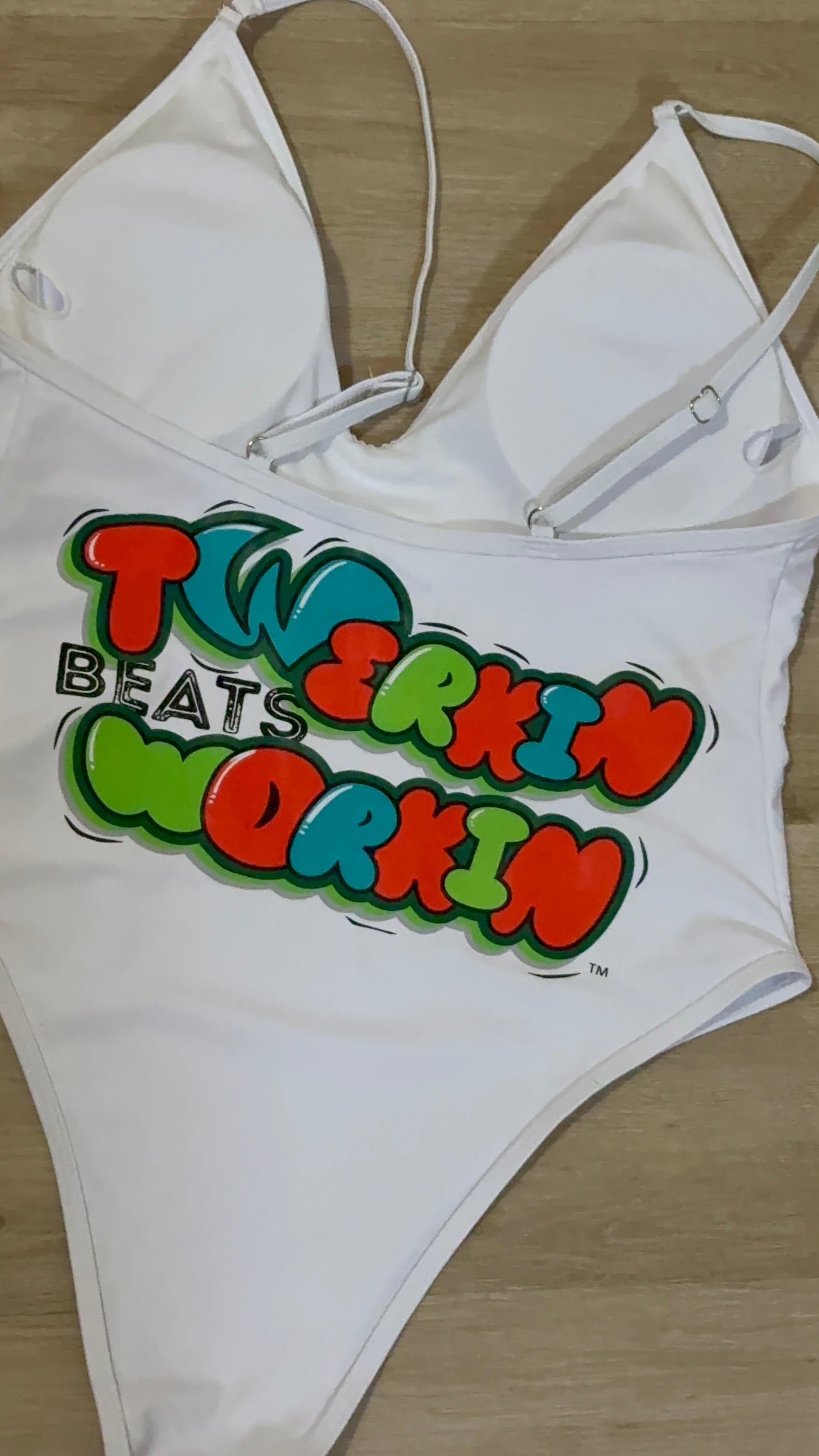 Orange, blue & green TBW designed one piece