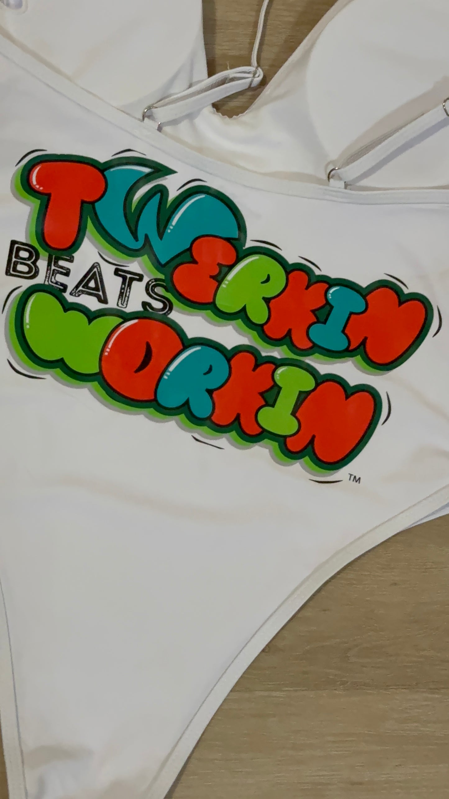 Orange, blue & green TBW designed one piece