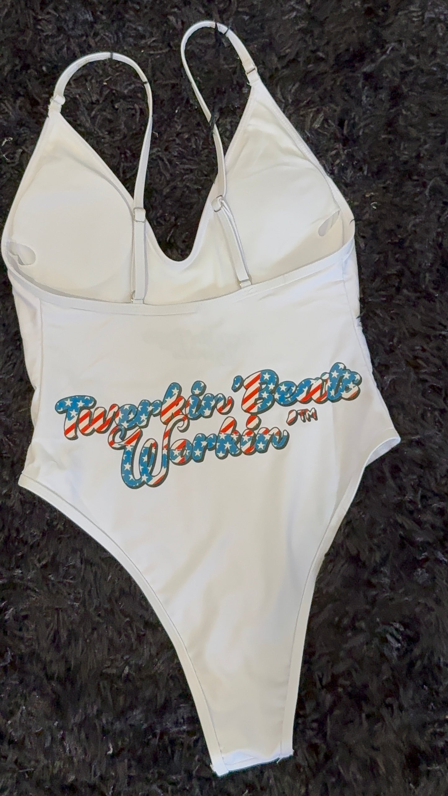 Make America Twerk Again on front of one piece