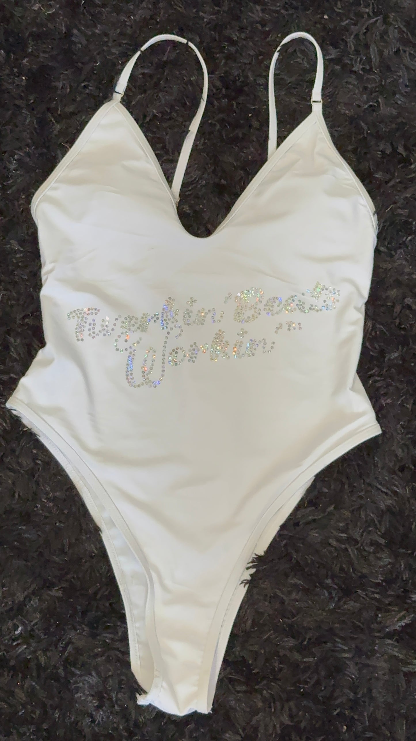 Pink and green Twerkin’ Beats Workin’Booty designed one piece