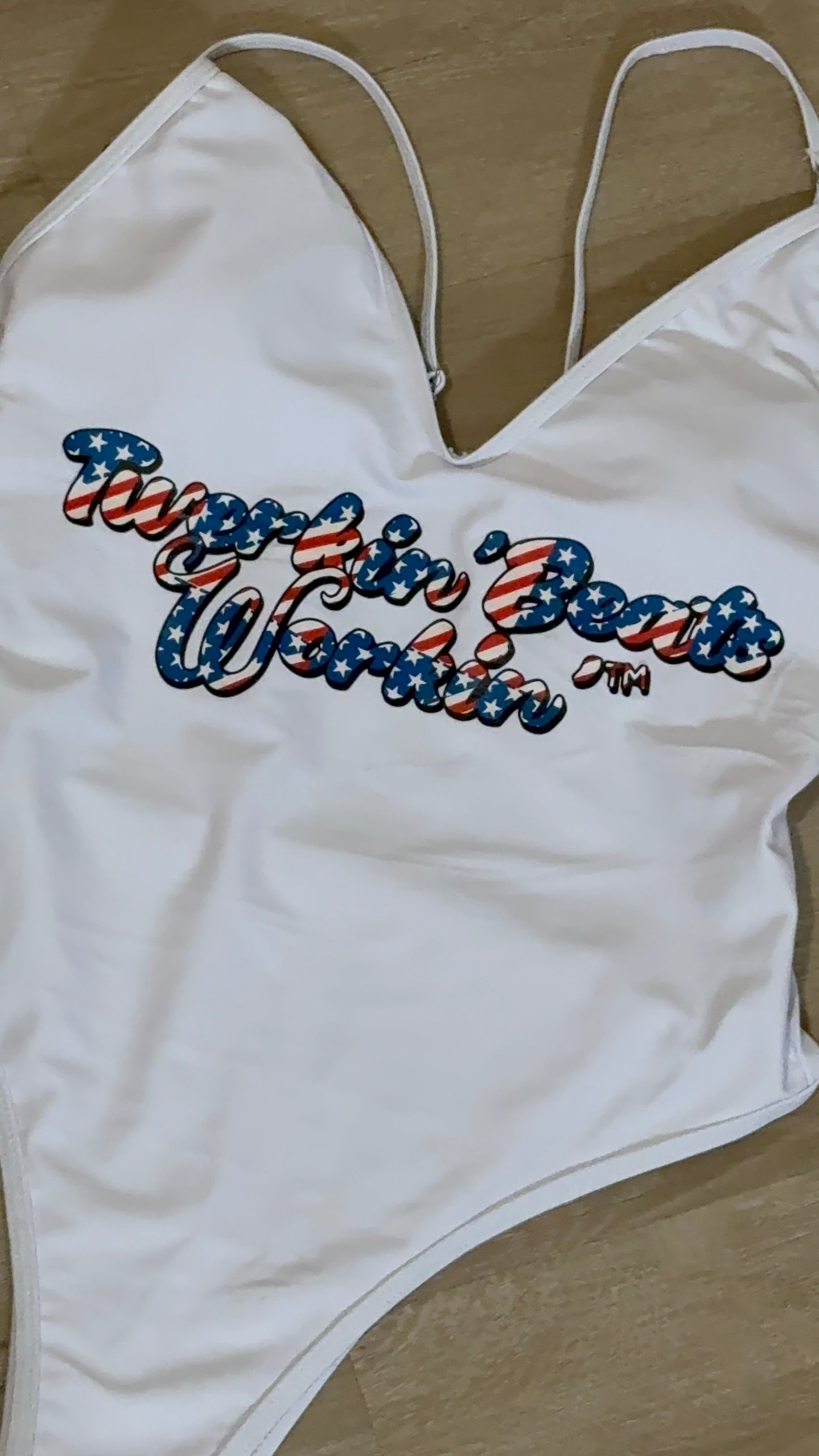 Make America Twerk Again design on Back onepiece