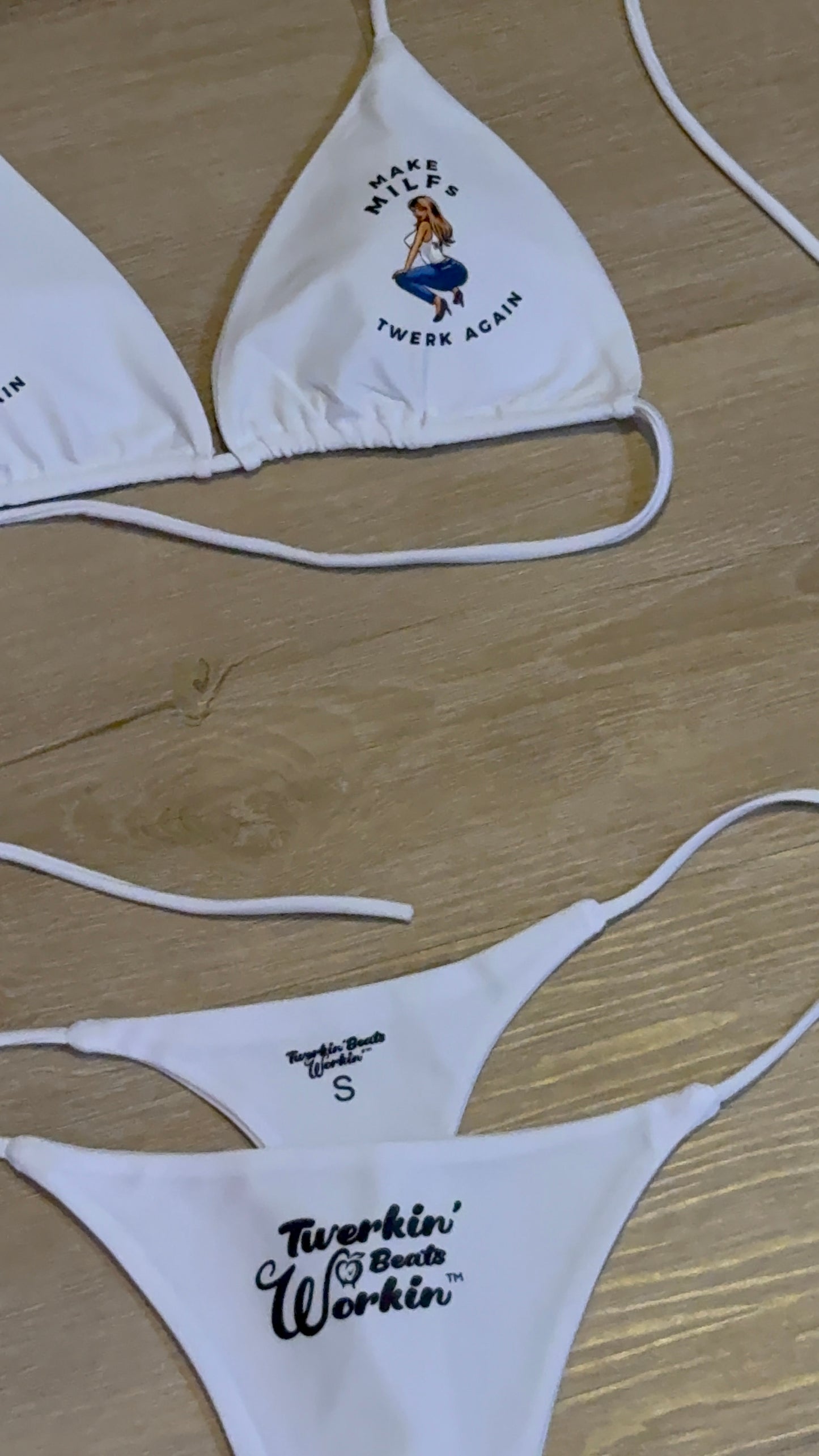 Make MILFs twerk again Twerkin’ Beats Workin’ designed bikini