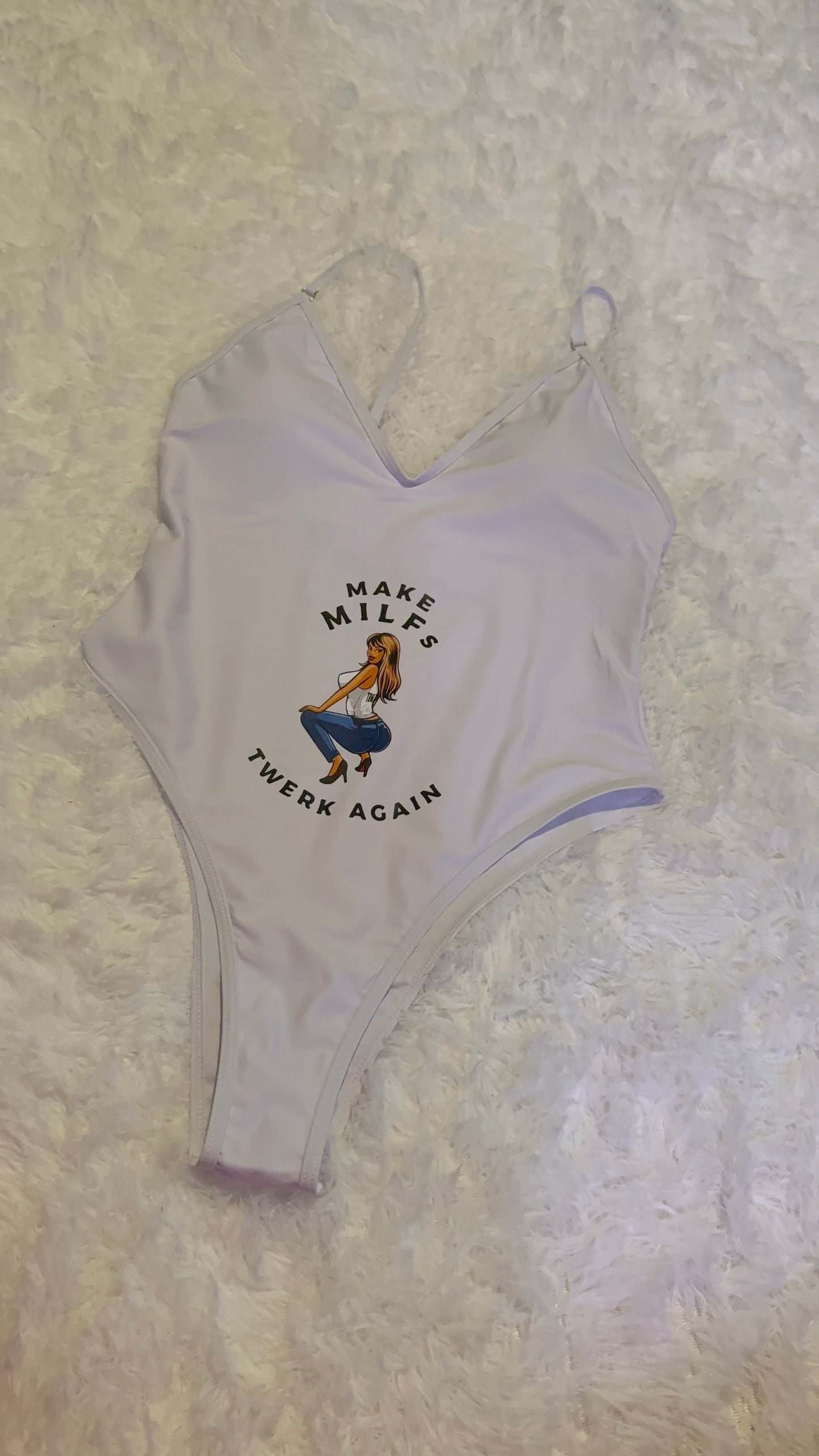White Make Milfs Twerk Again design one piece