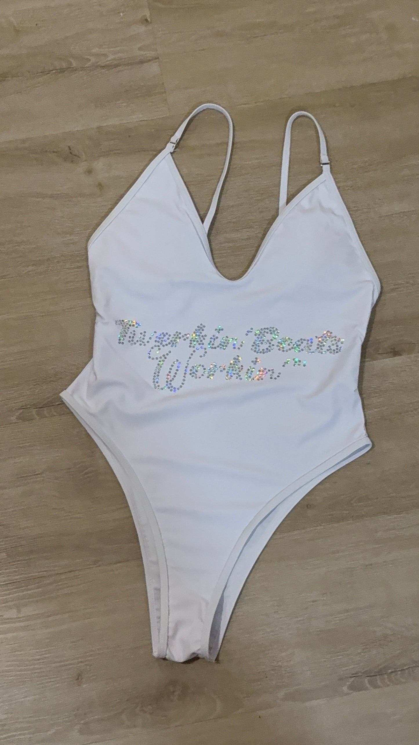 Purple and green booty designed Twerkin’ Beats Workin’ one piece