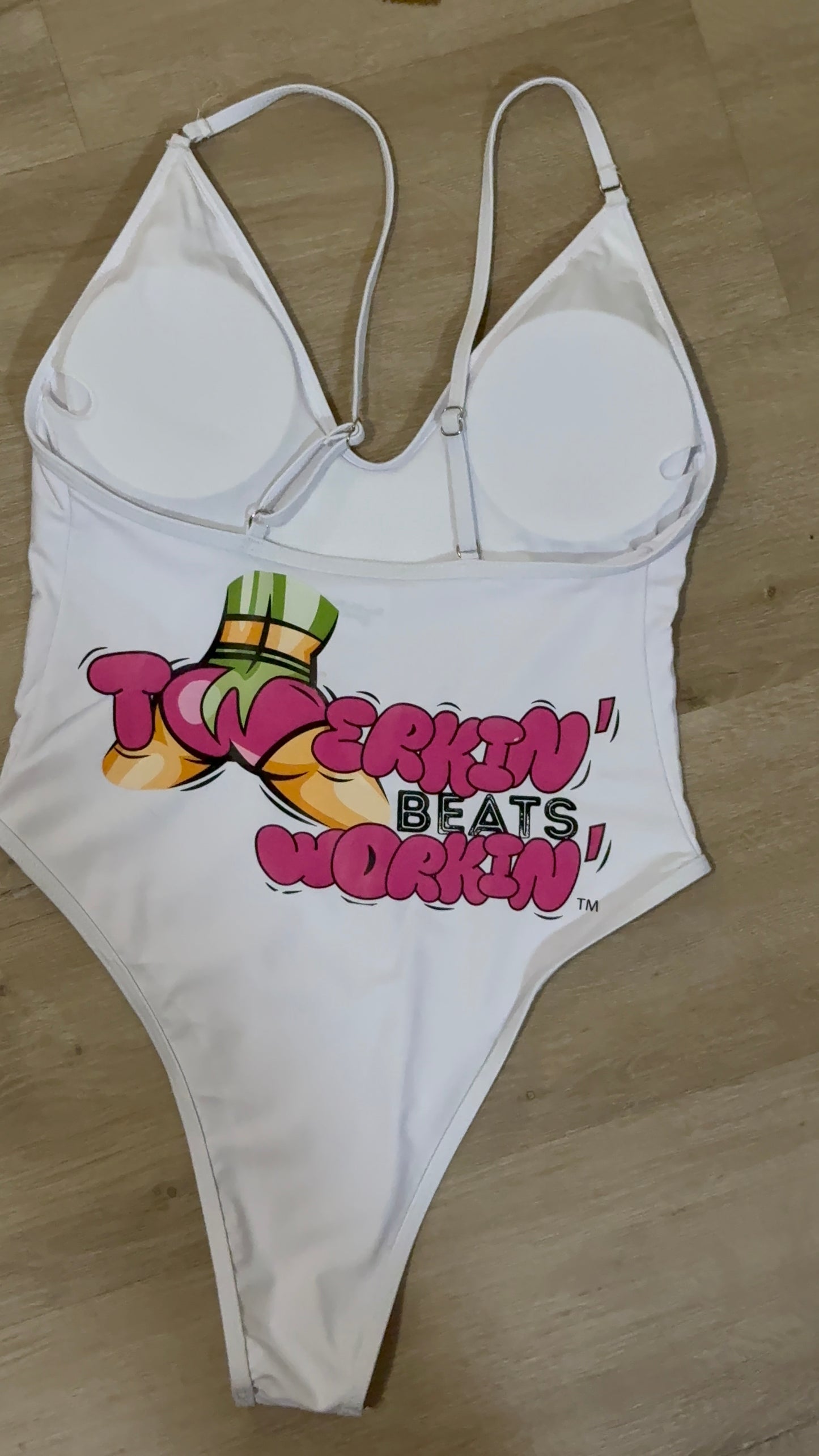 Pink and green TBW designed one piece