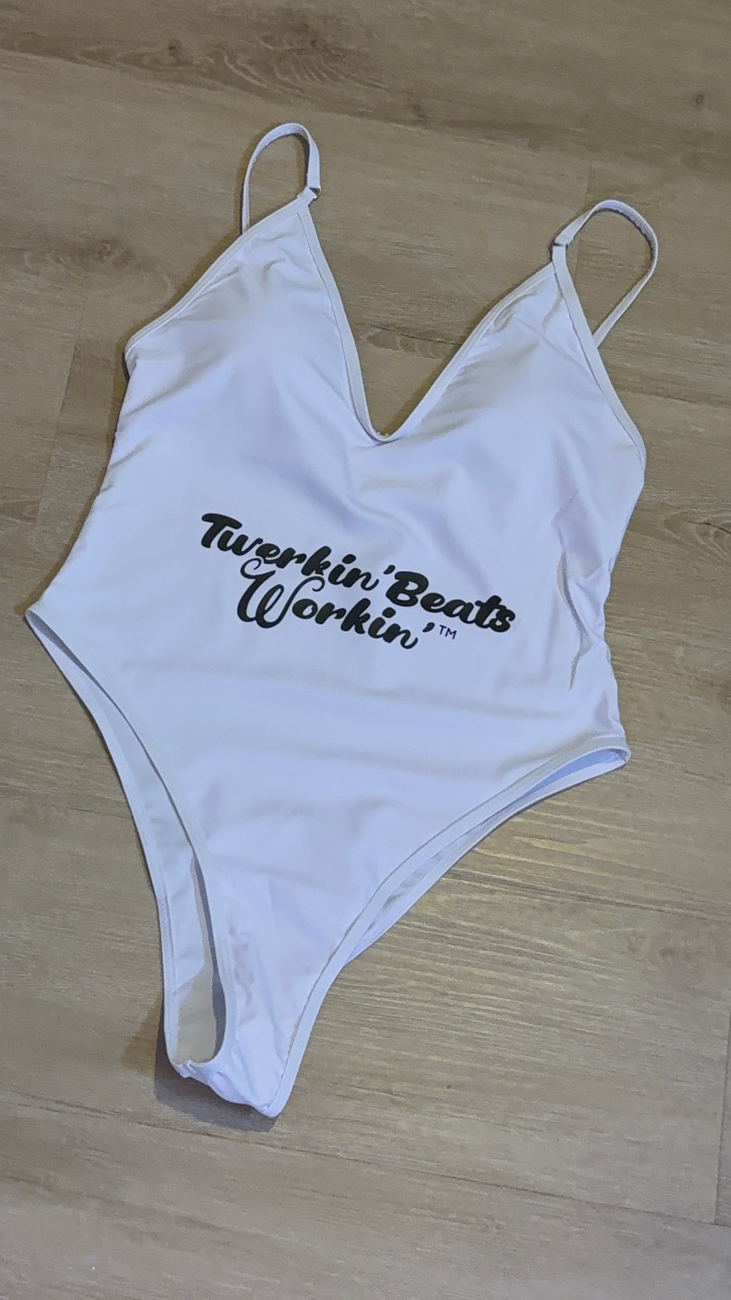 White Twerkin’ Beats Workin’ logo design one piece