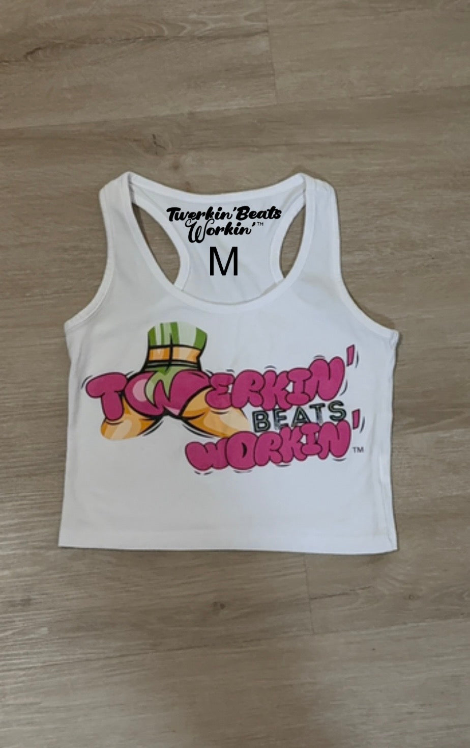 Pink & green tbw front of tank/ glitter Tbw back of tank