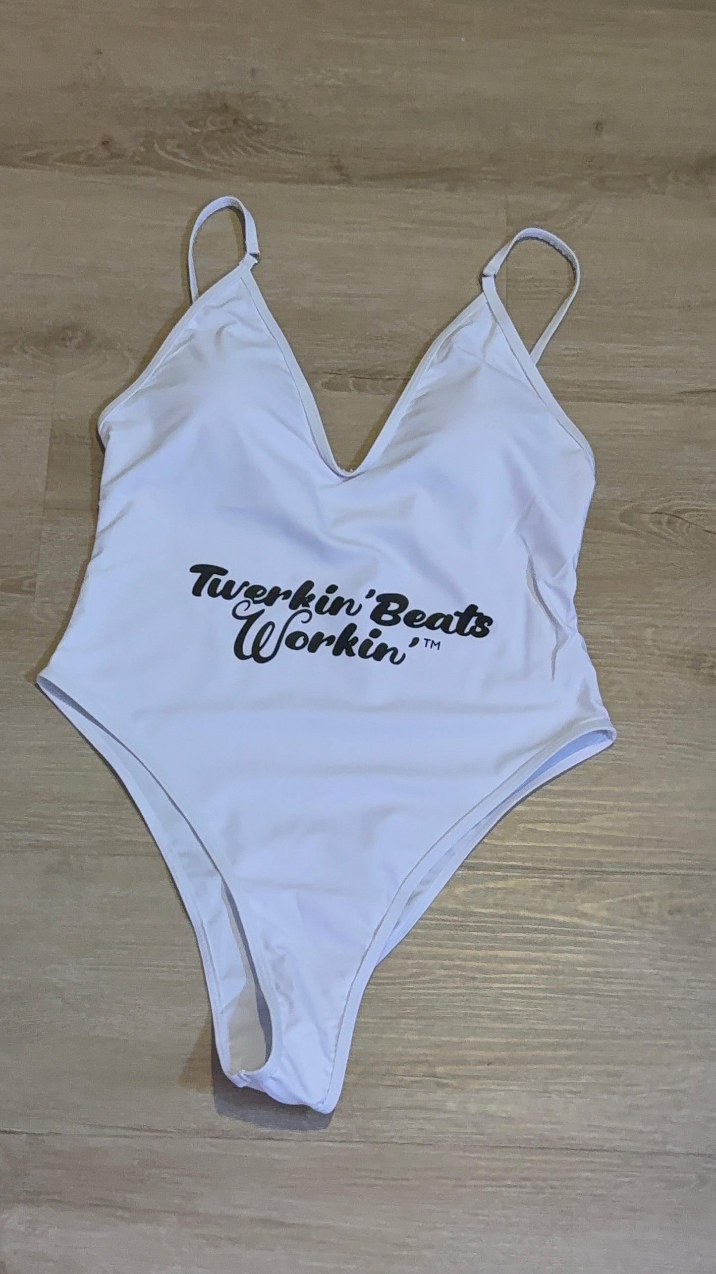 White Twerkin’ Beats Workin’ logo design one piece