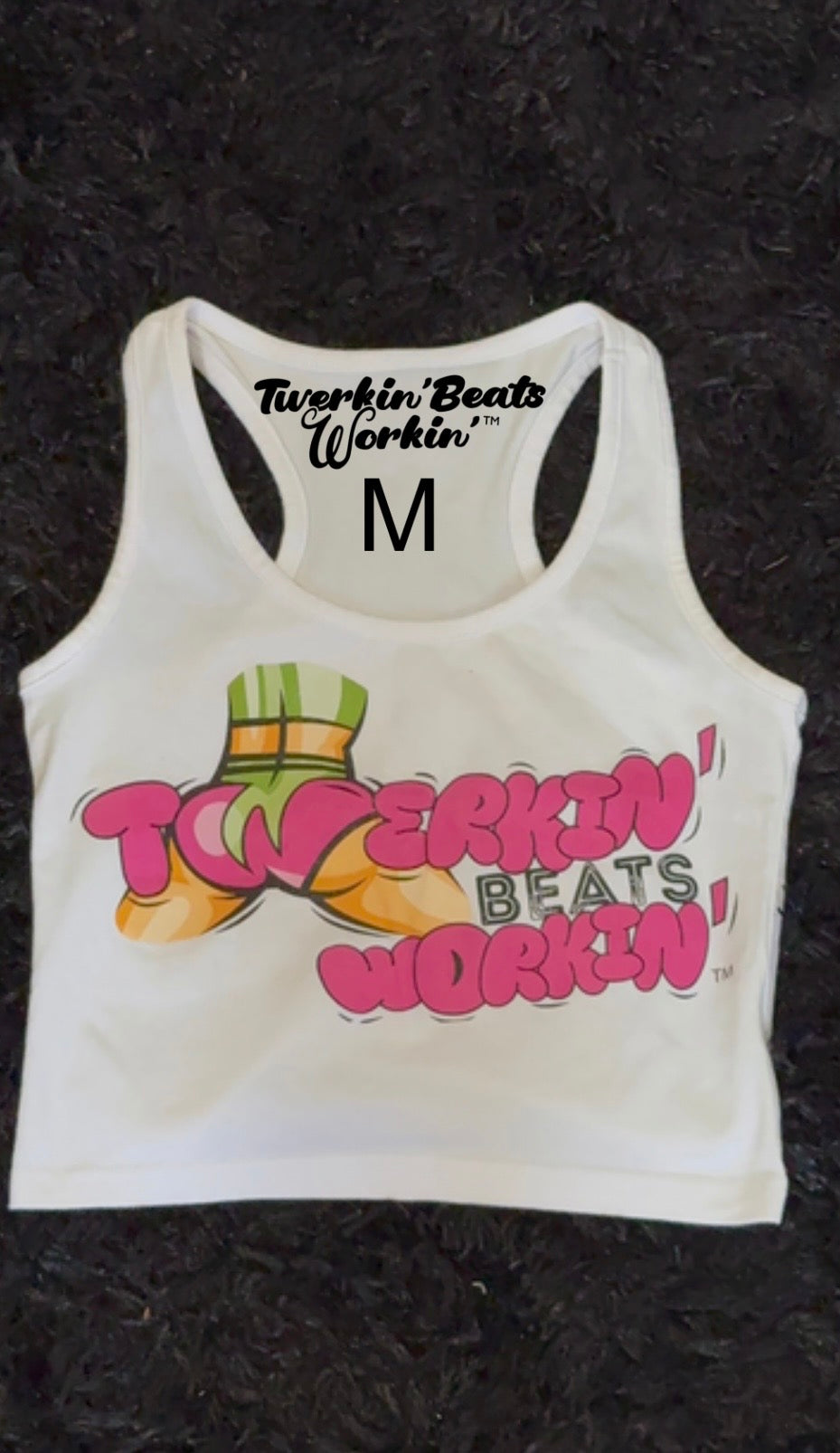 Pink & green tbw front of tank/ glitter Tbw back of tank