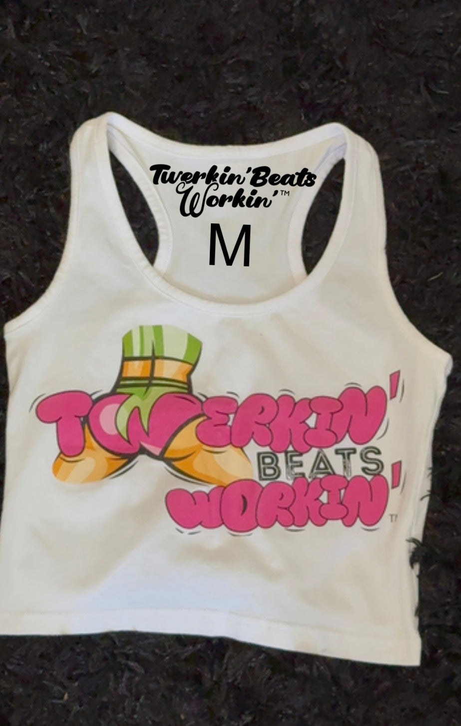 Pink & green tbw front of tank/ glitter Tbw back of tank