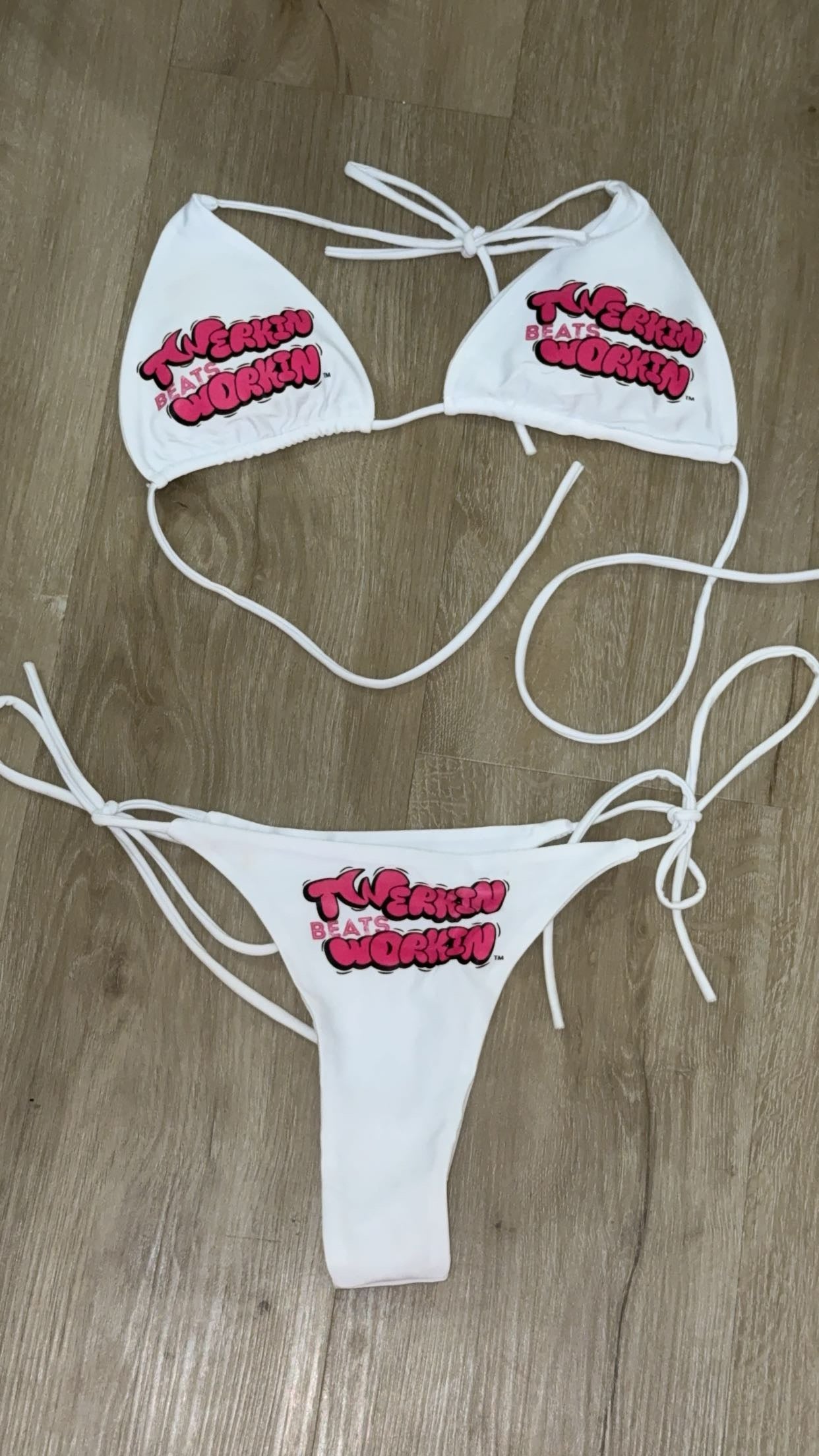 Hot pink & black TBW booty designed thong string Bikini