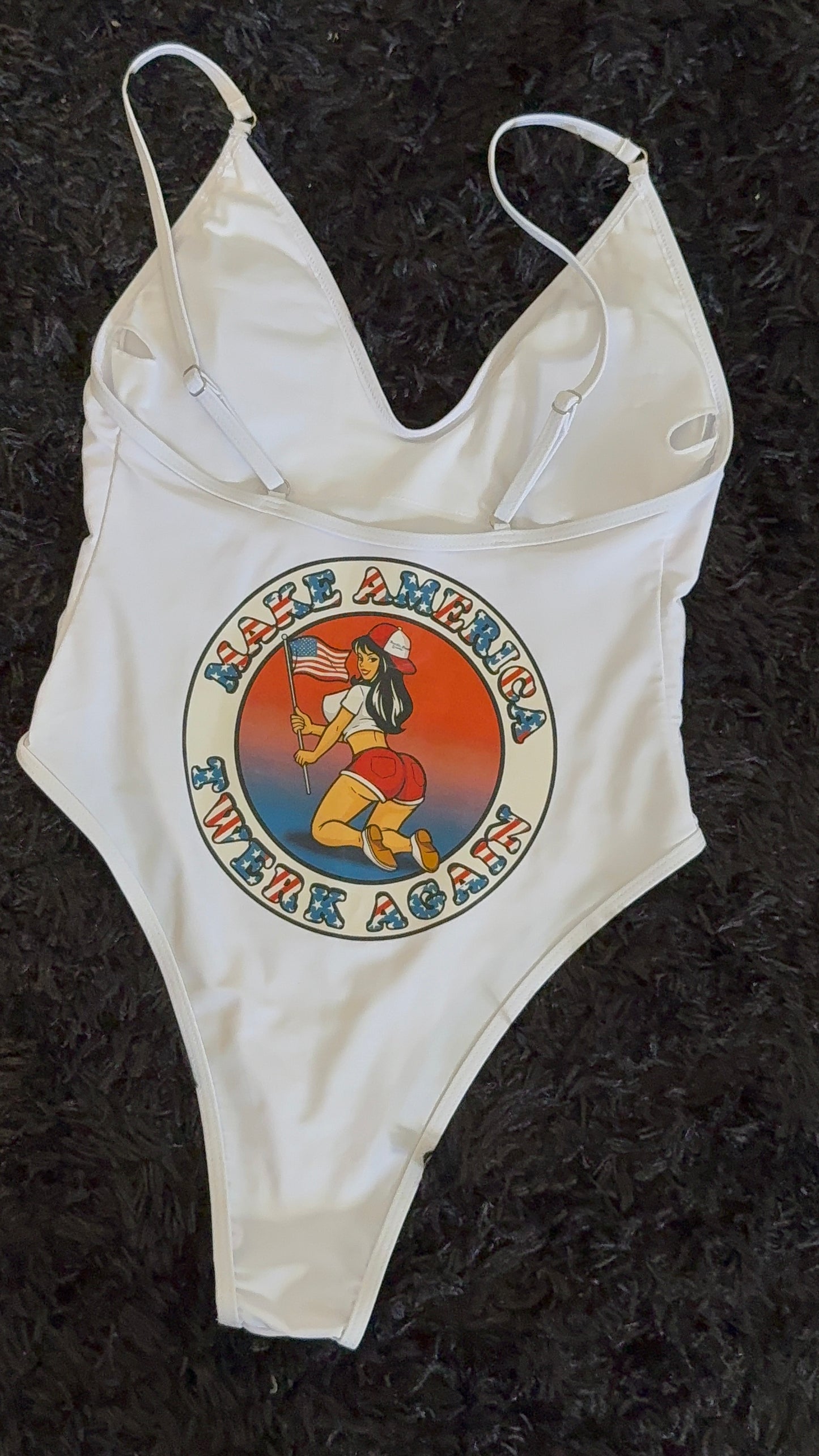 Make America Twerk Again design on Back onepiece