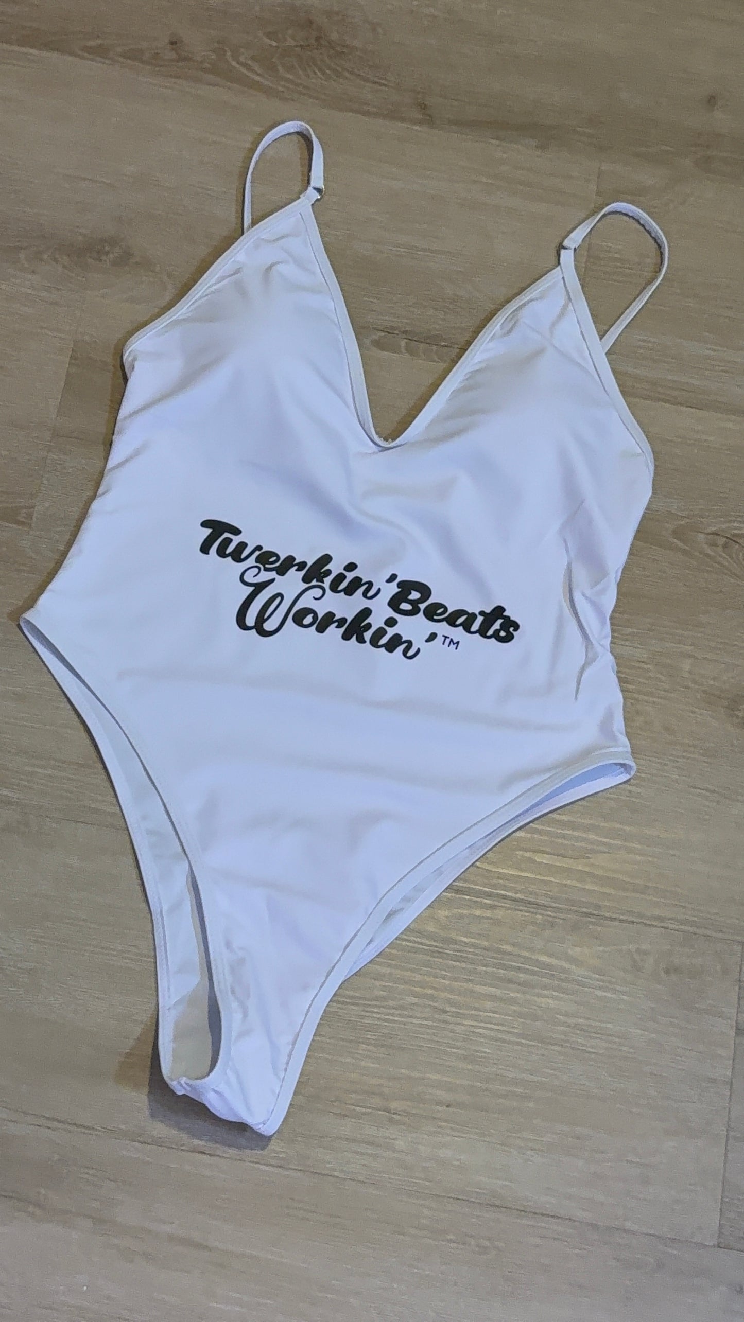 White Twerkin’ Beats Workin’ logo design one piece