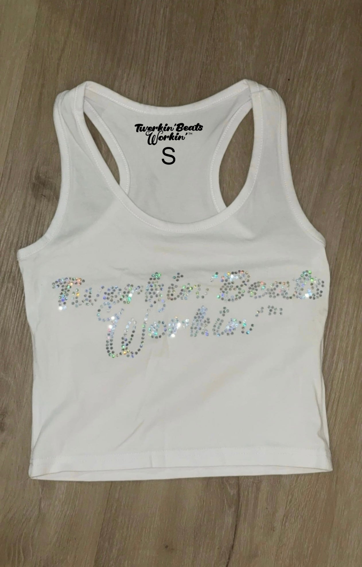 Glitter TBW on front of tank/ pink and purple TBW design on back of tank