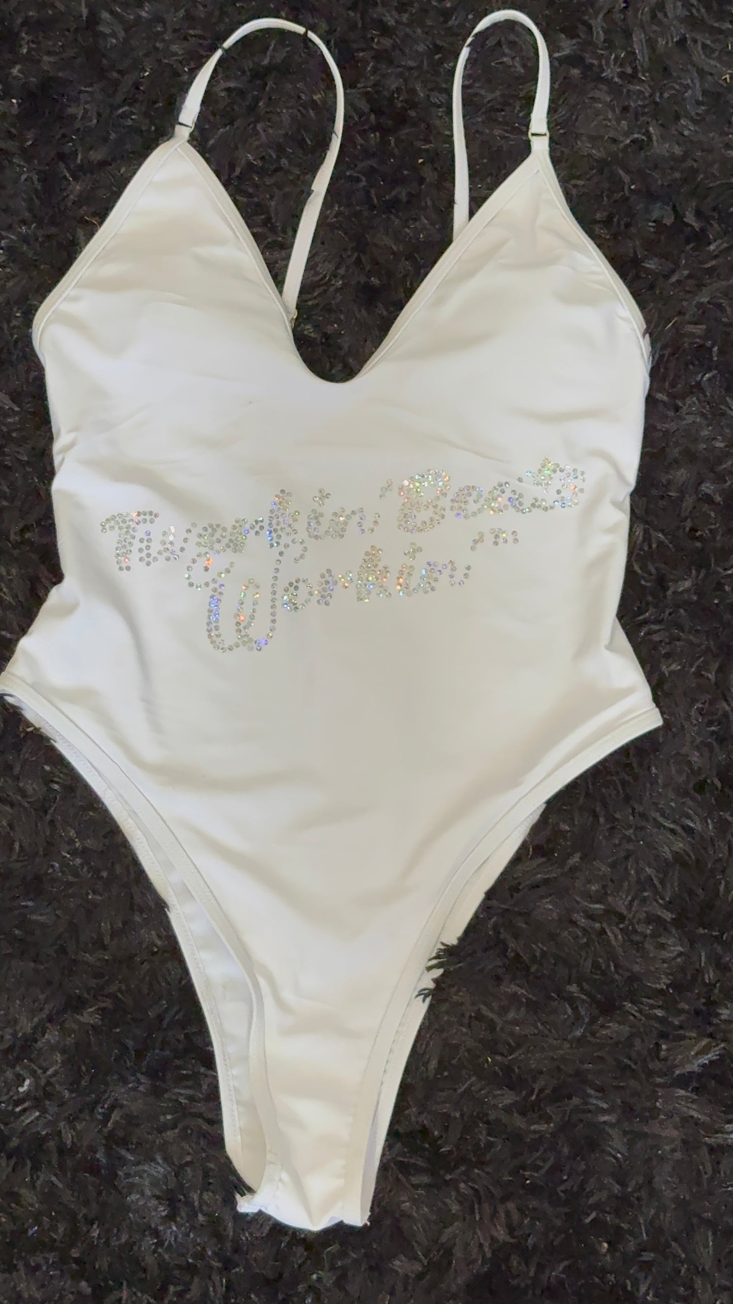 Pink and green Twerkin’ Beats Workin’Booty designed one piece