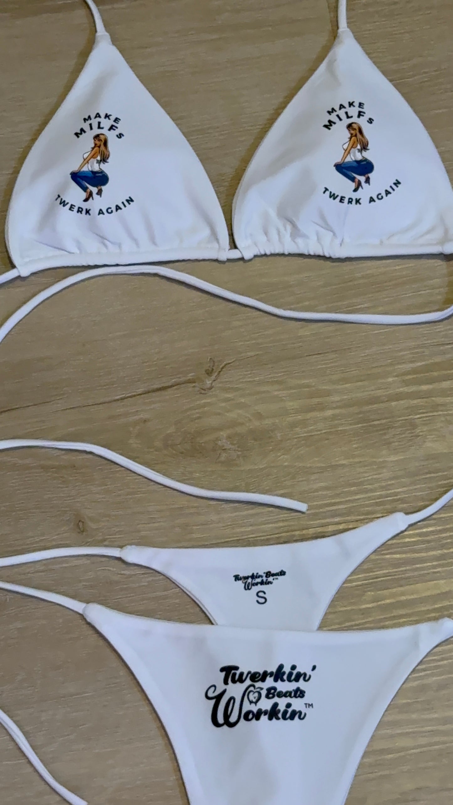 Make MILFs twerk again Twerkin’ Beats Workin’ designed bikini