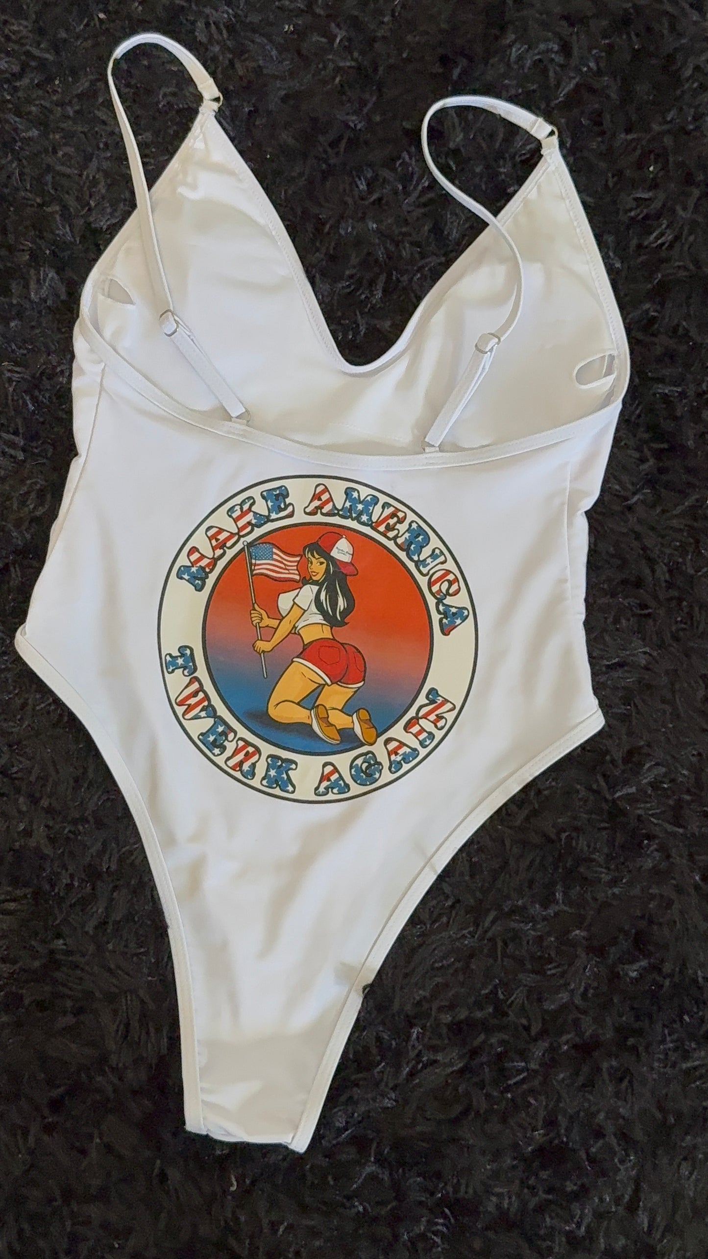 Make America Twerk Again design on Back onepiece