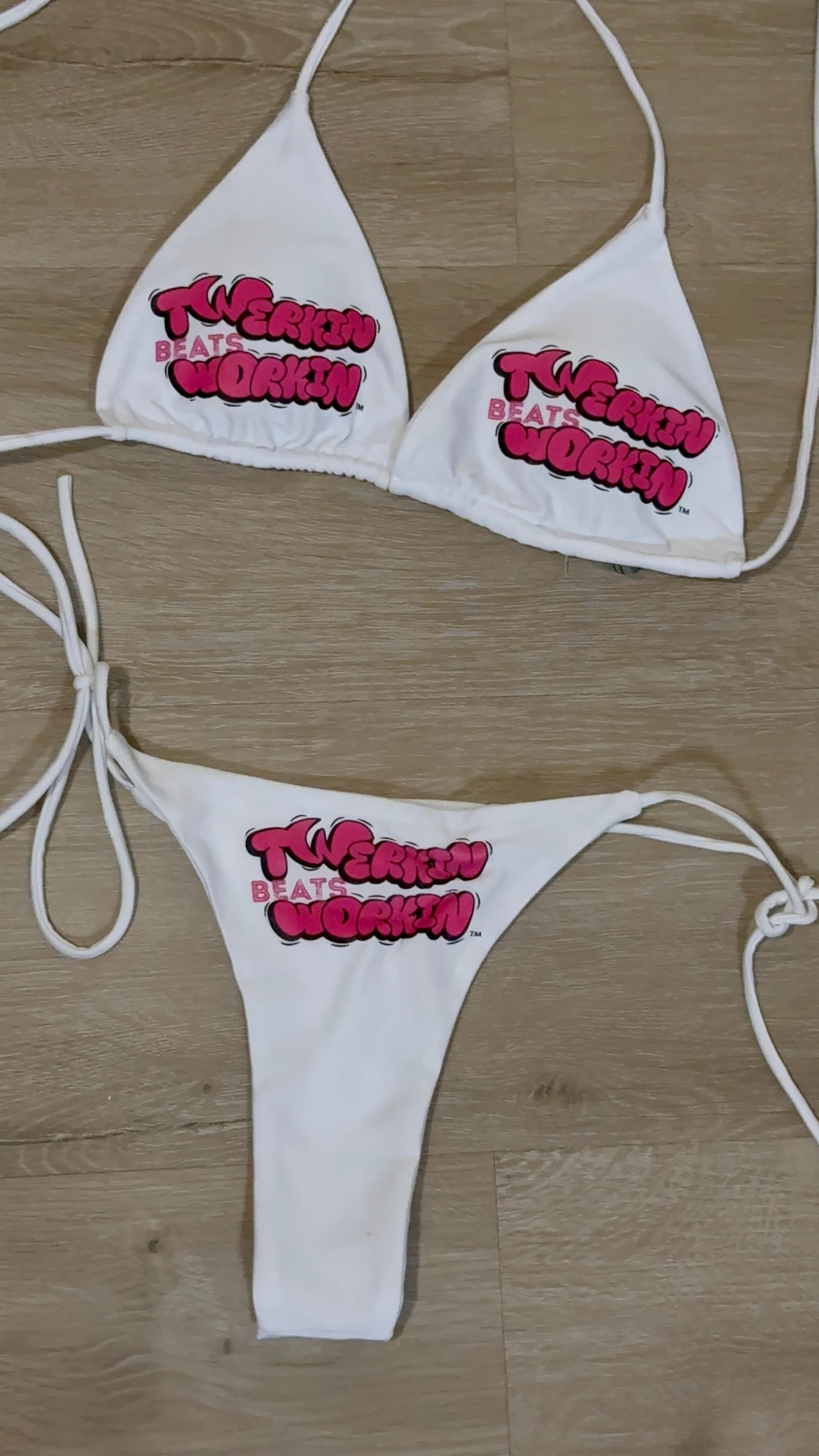 Hot pink & black TBW booty designed thong string Bikini