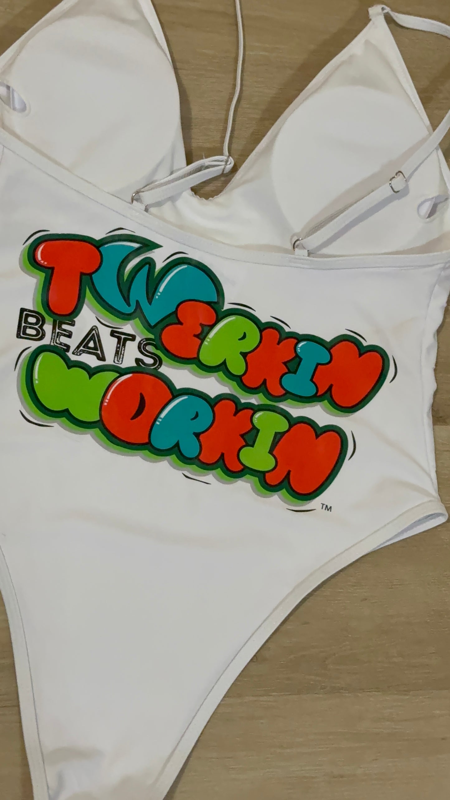 Orange, blue & green TBW designed one piece