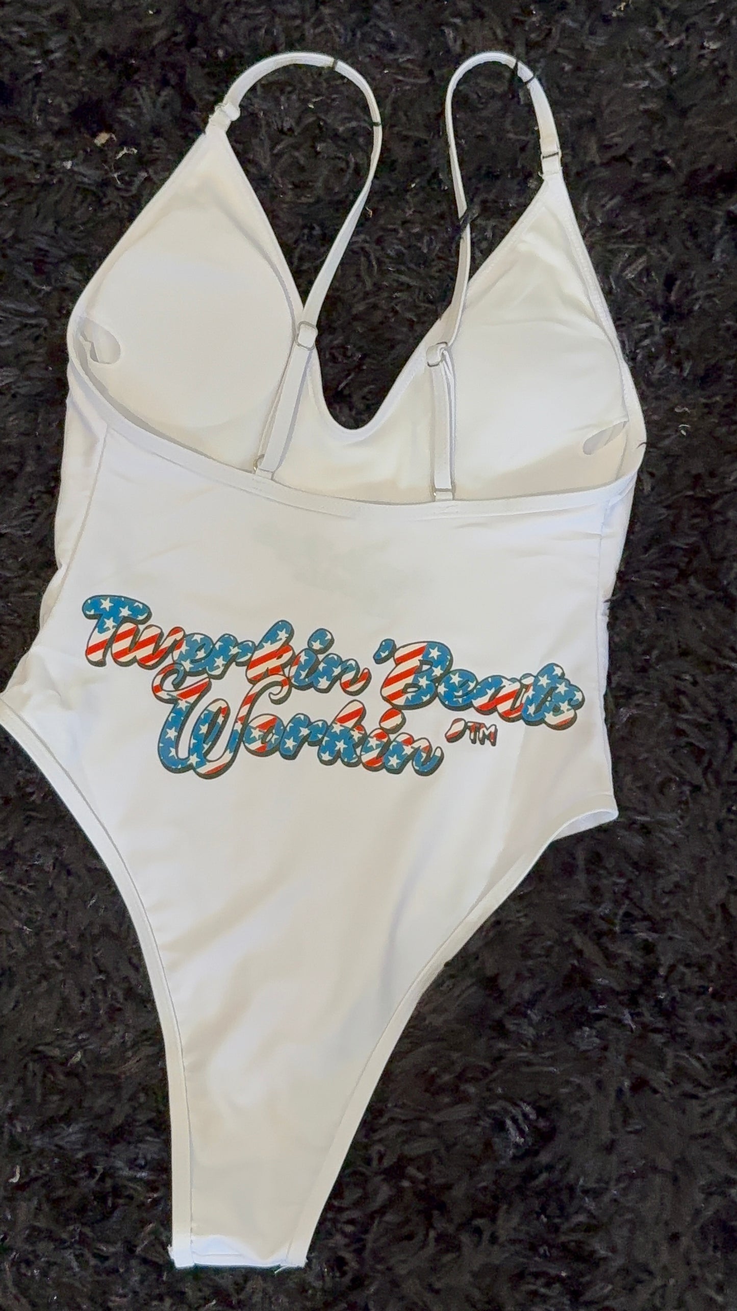 Make America Twerk Again on front of one piece