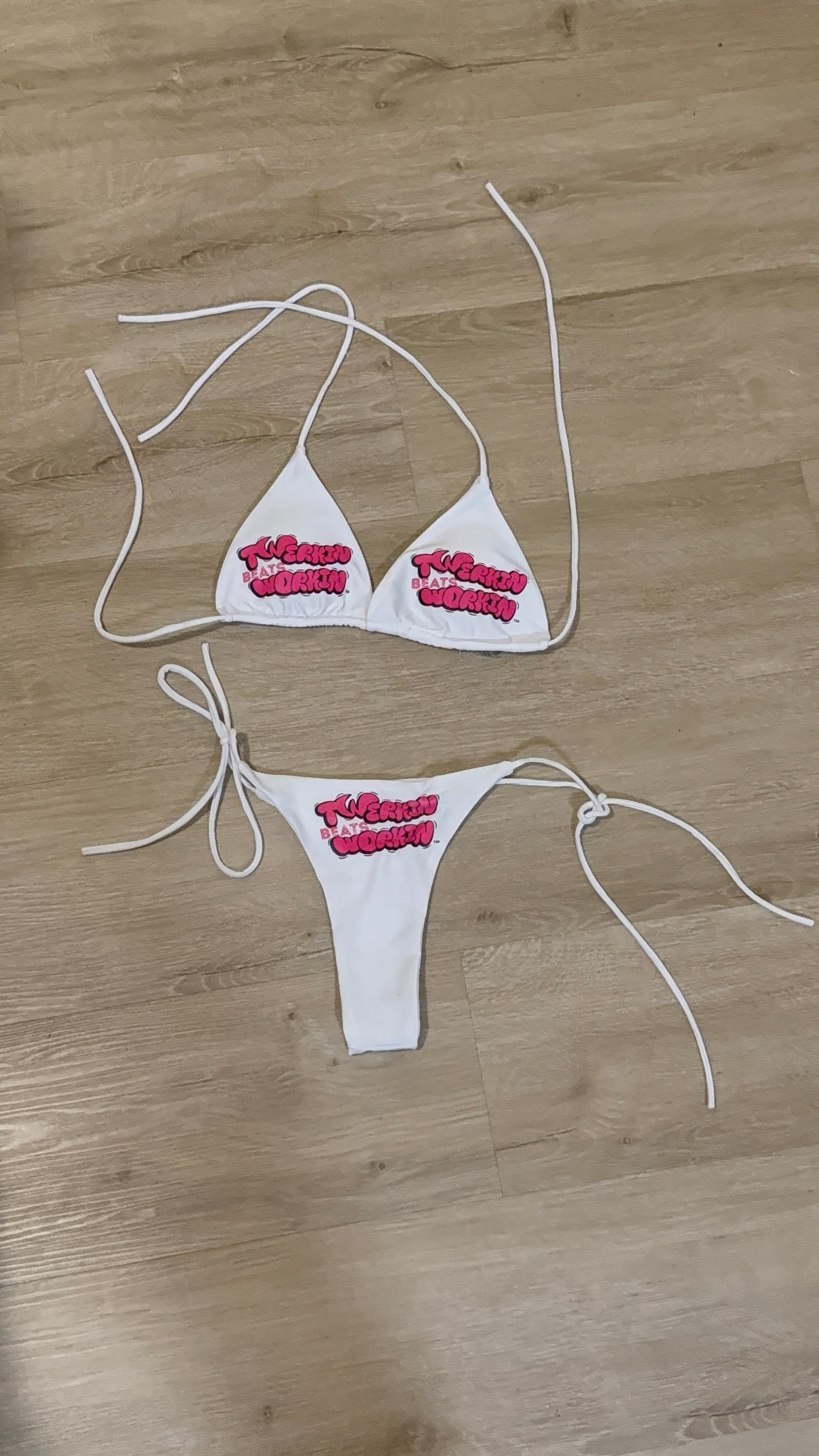 Hot pink & black TBW booty designed thong string Bikini