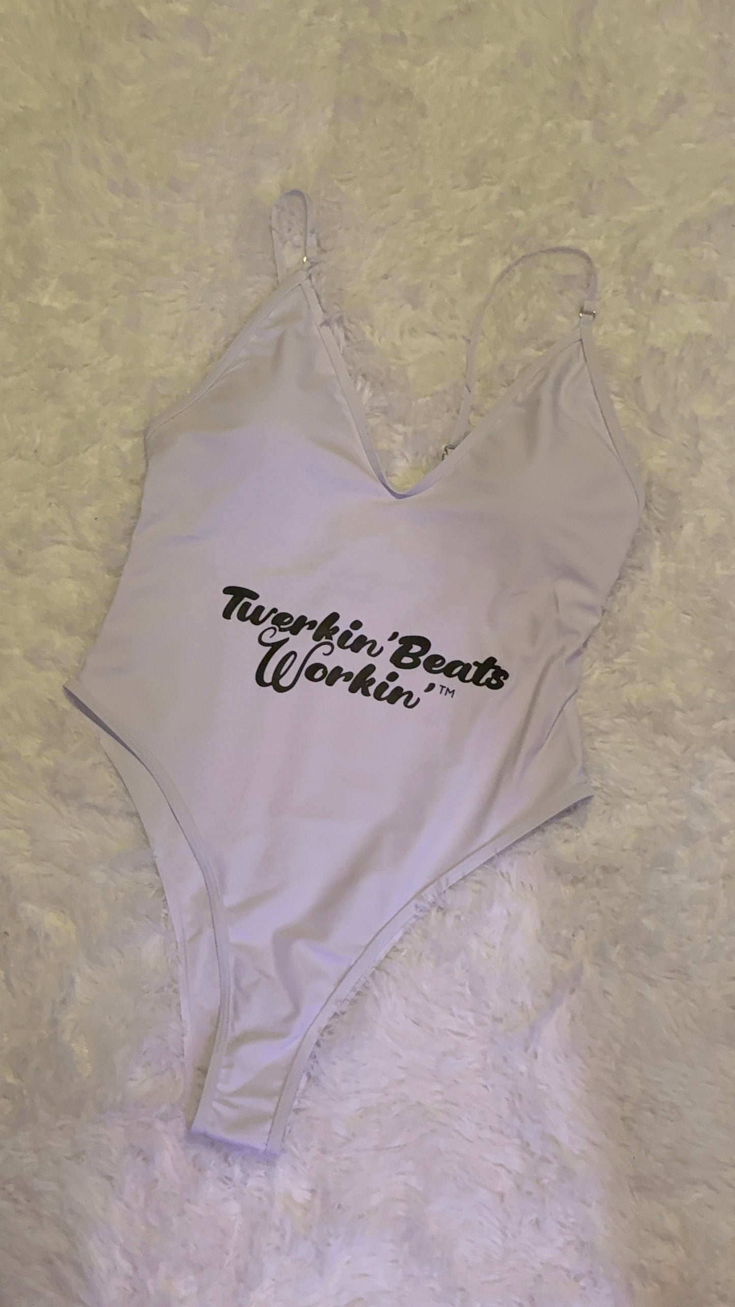 White Twerkin’ Beats Workin’ logo design one piece