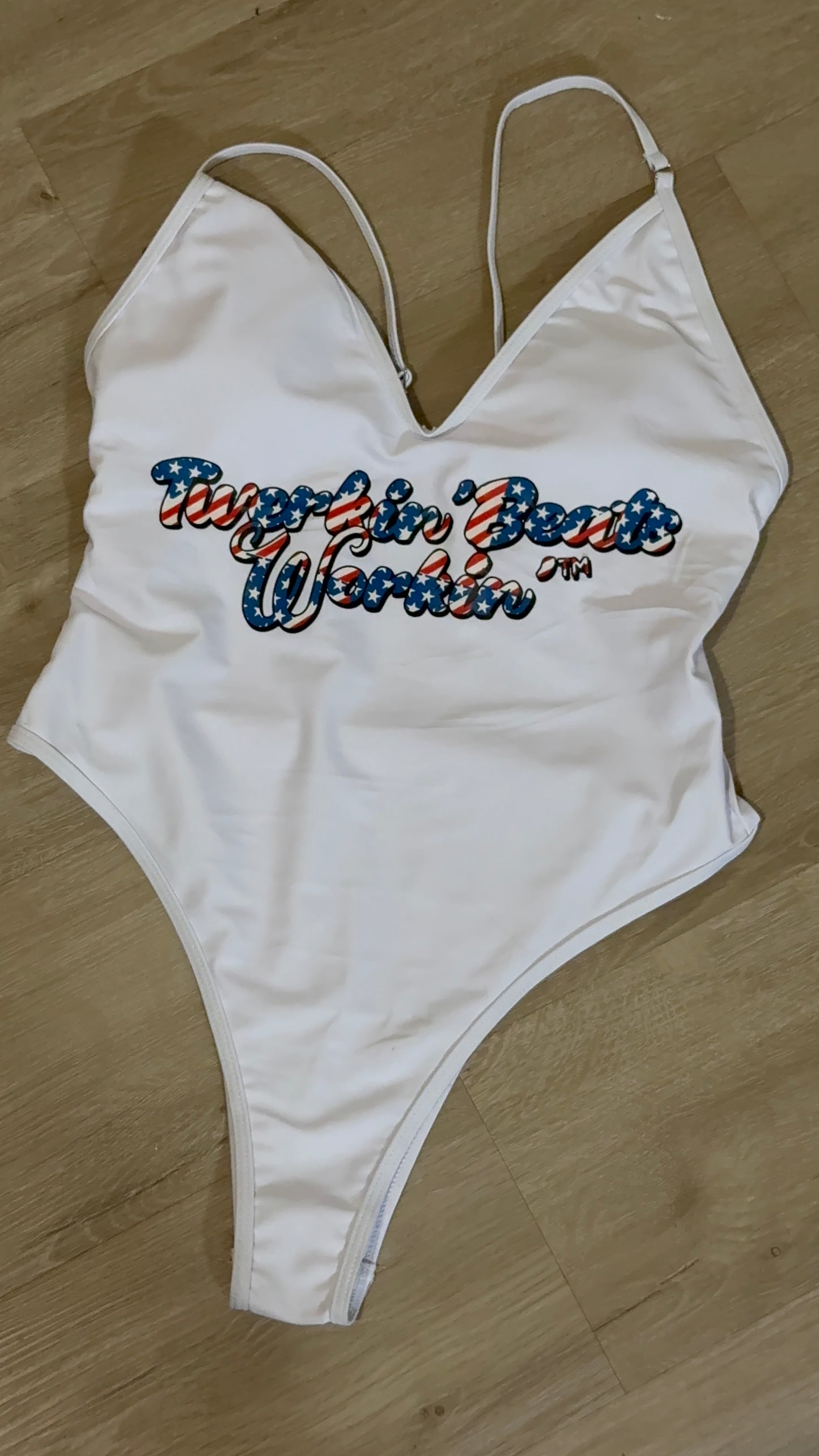 Make America Twerk Again design on Back onepiece