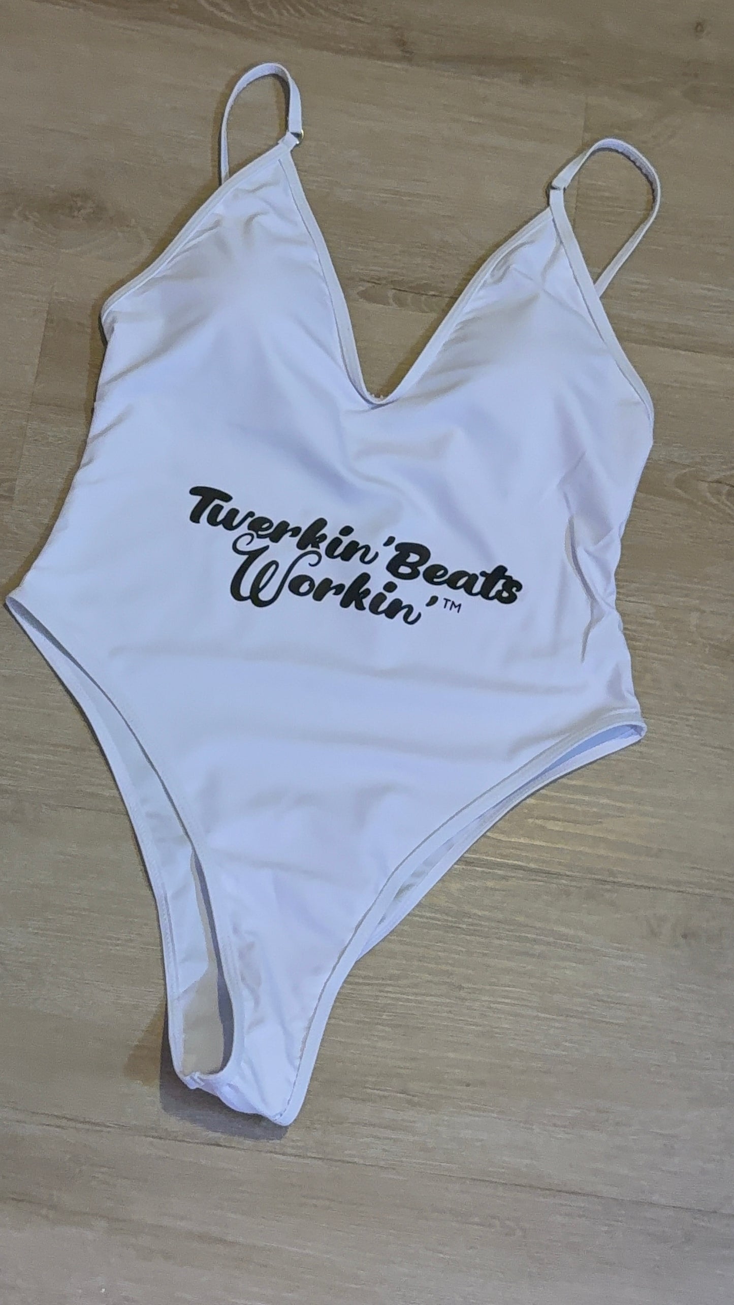 White Twerkin’ Beats Workin’ logo design one piece