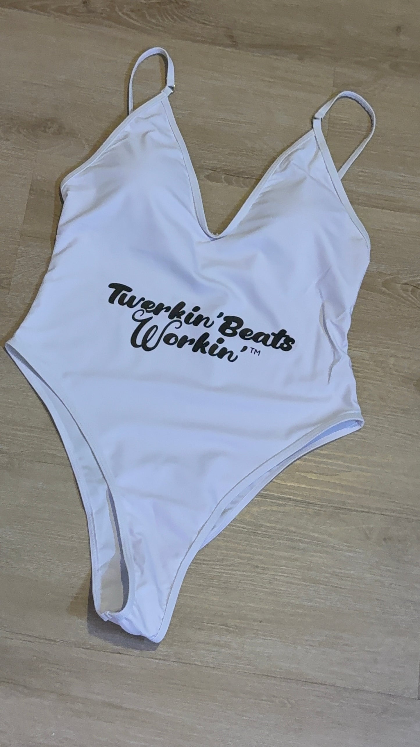 White Twerkin’ Beats Workin’ logo design one piece