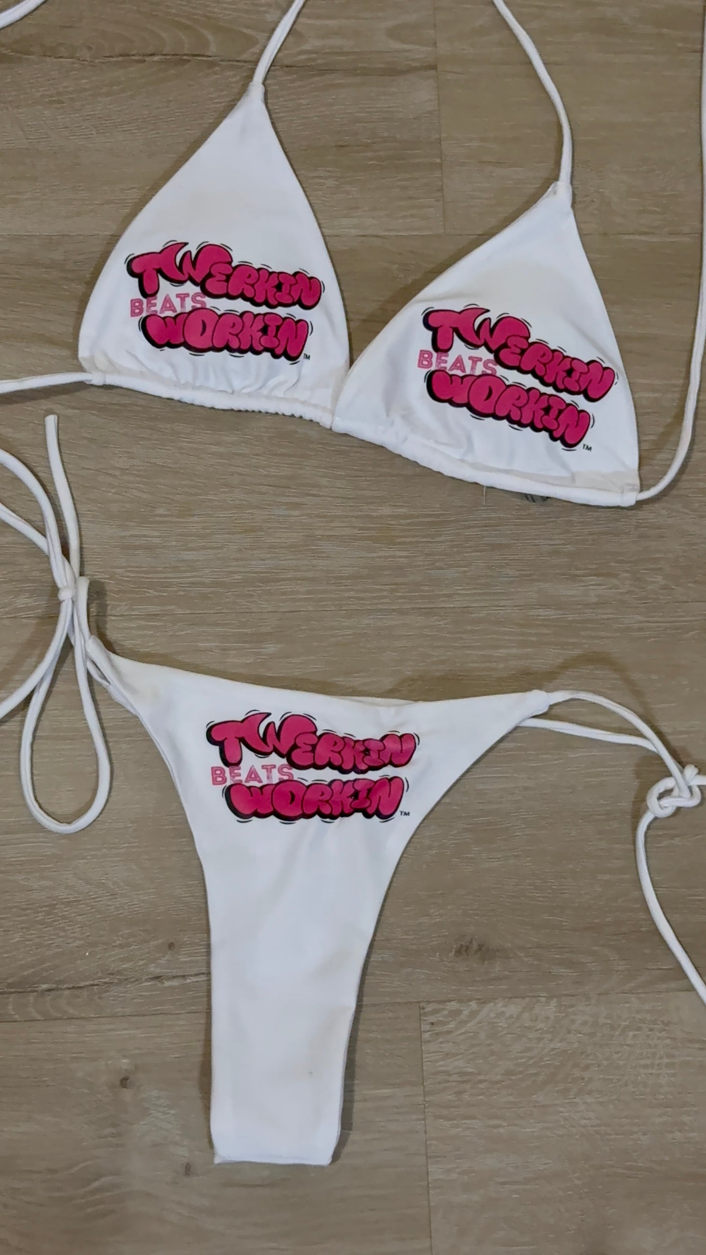 Hot pink & black TBW booty designed thong string Bikini